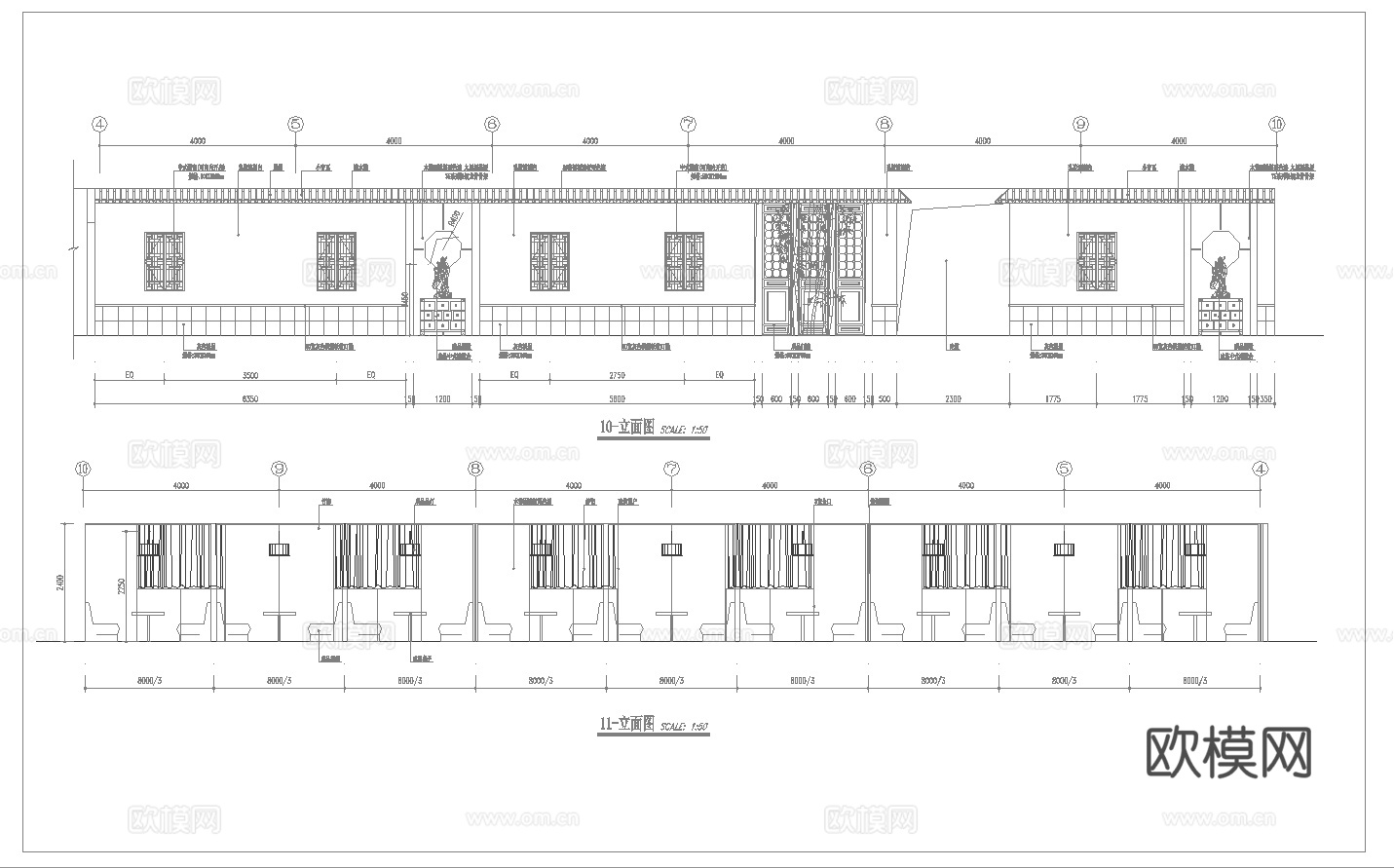 最新5套 大酒店 中餐厅 施工图合集cad施工图