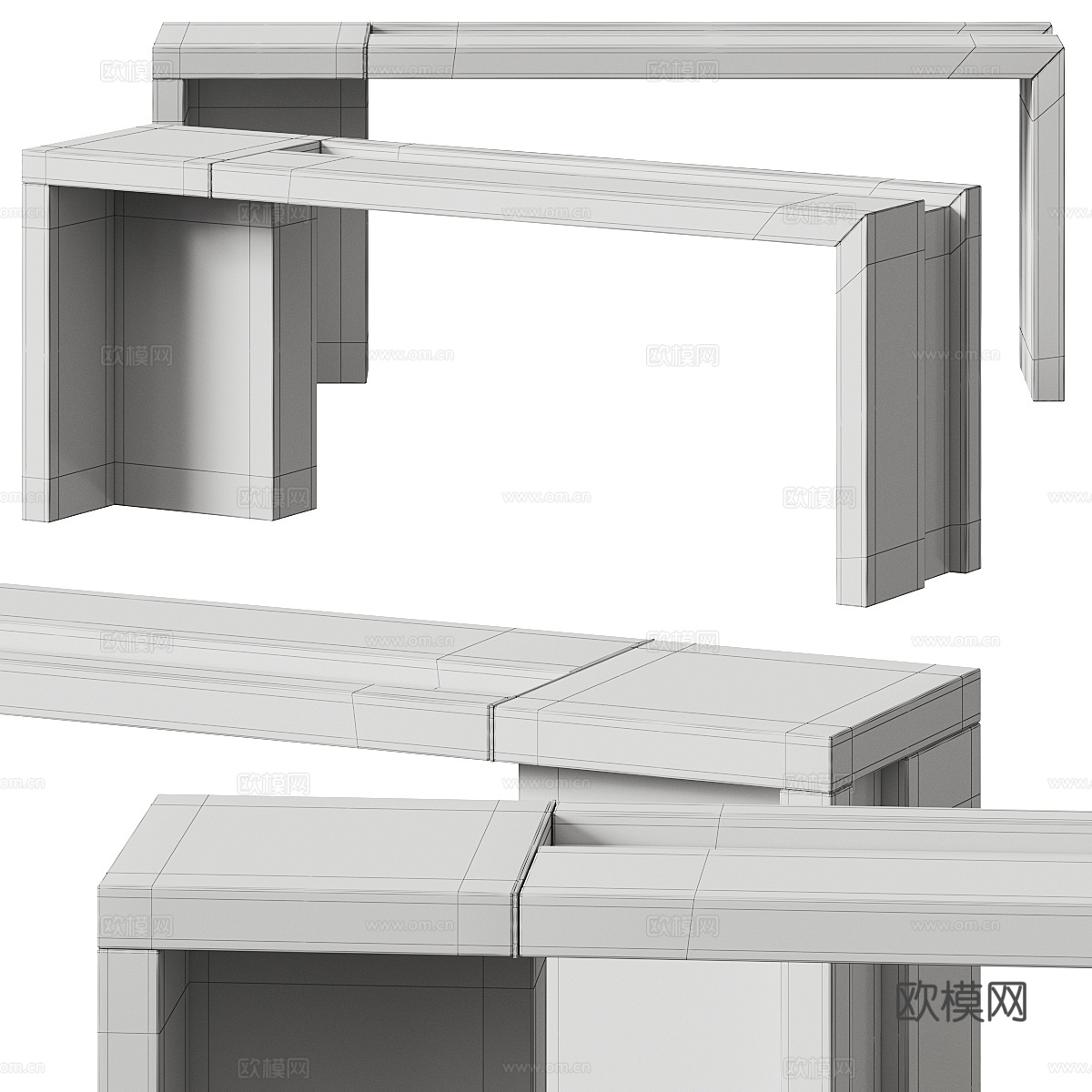 现代极简 Cornelio Cappellini 石制玄关桌3d模型