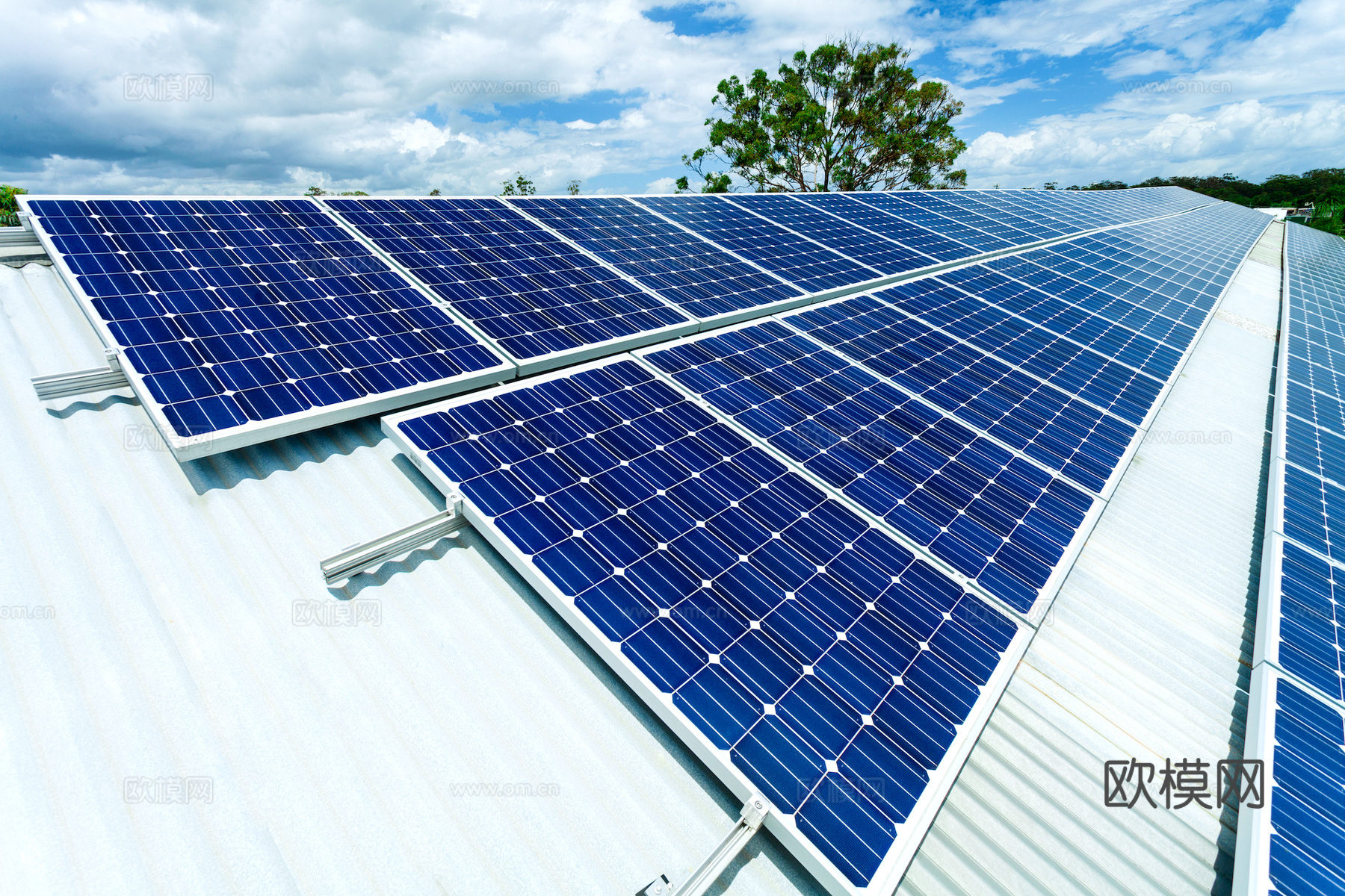 屋面太阳能光伏电板 光伏面板 发电设施 发电设备下载