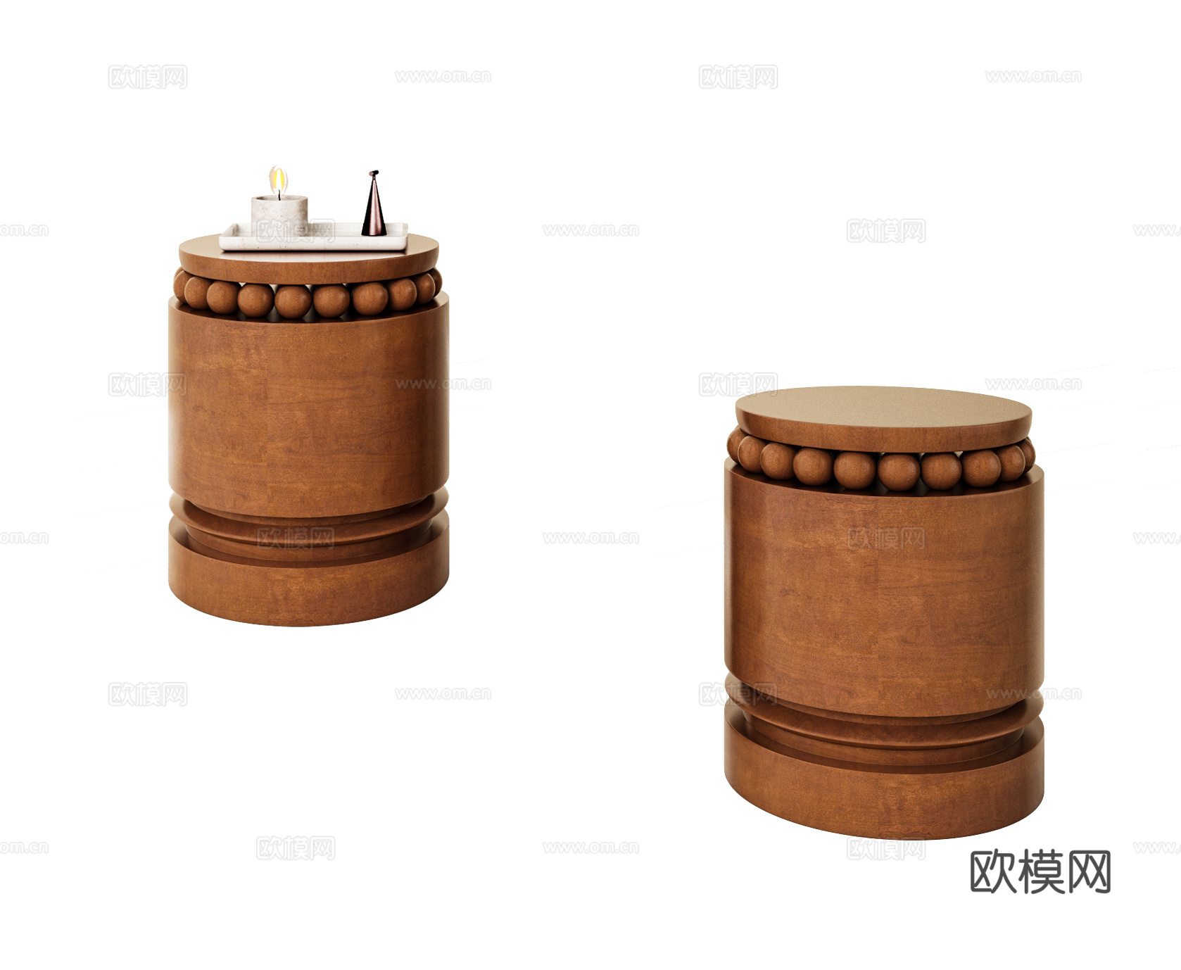 侘寂风圆几 边几 茶几 角几 几类 实木边几su模型