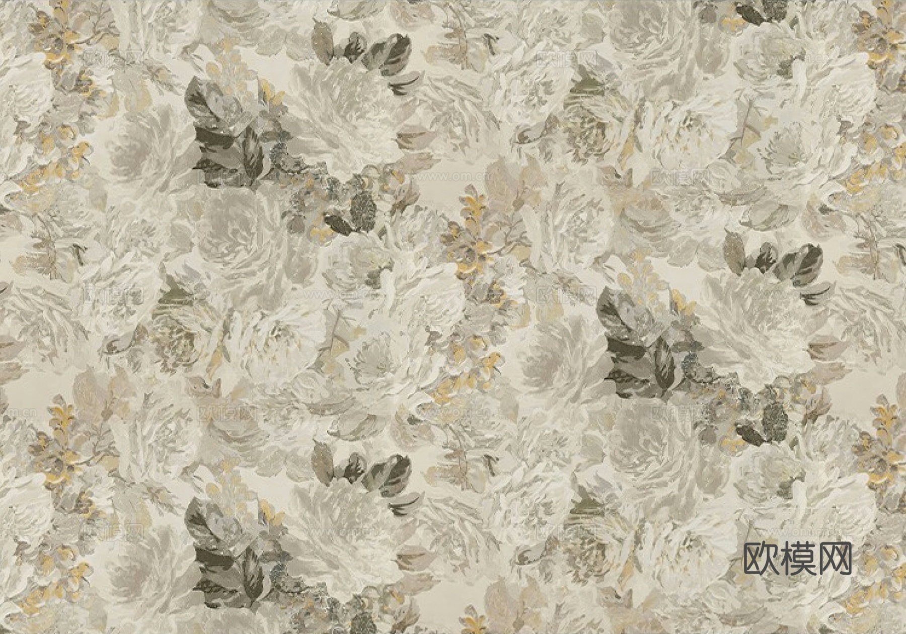 法式奶油风花朵风格复古典墙布下载