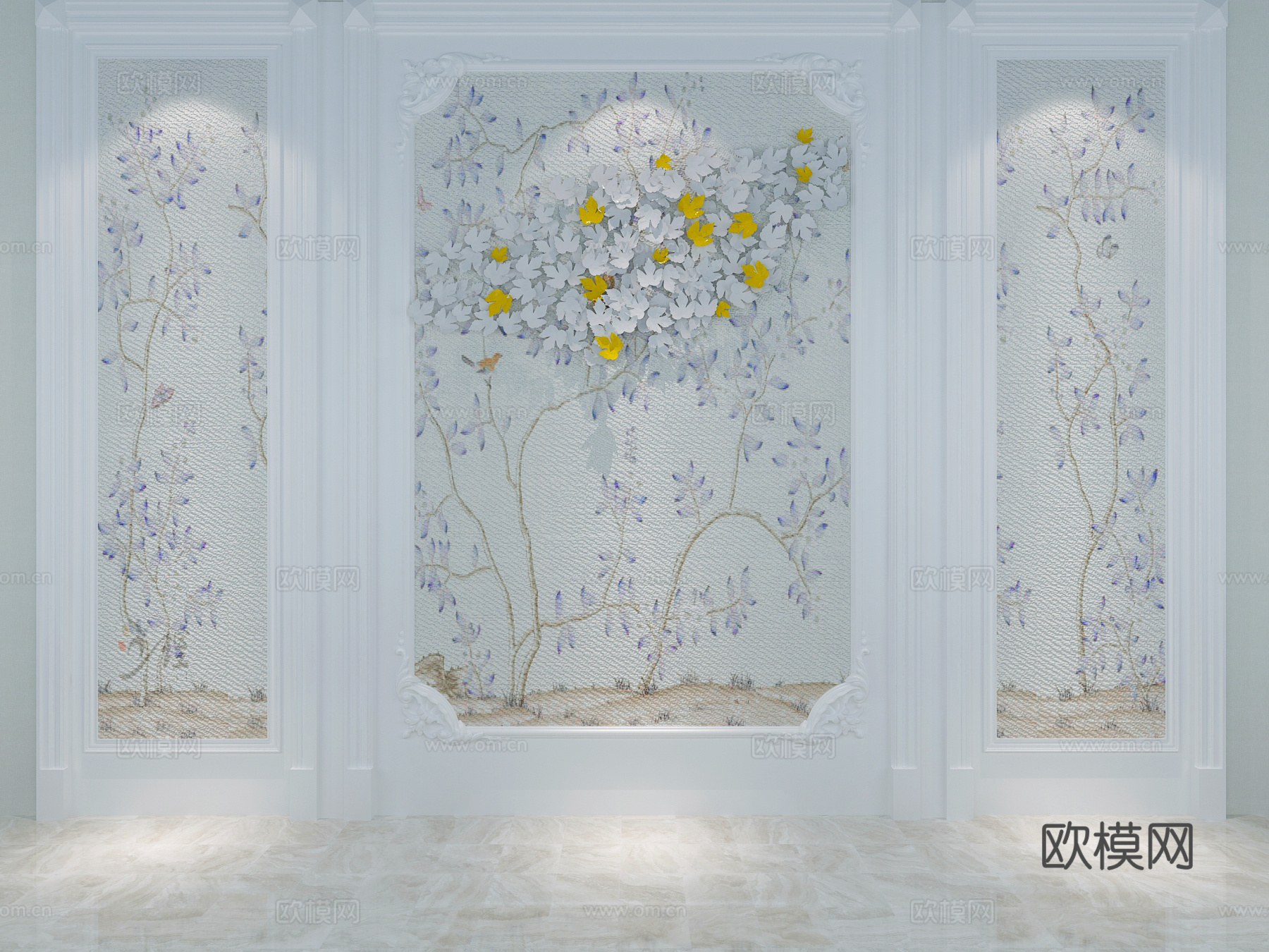 简欧欧式背景墙 北欧背景墙 床头背景墙 沙发背景墙 电视3d模型