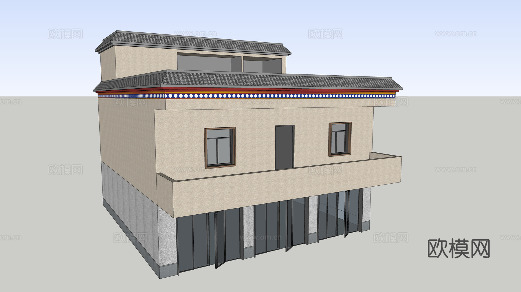 村镇居民楼民宅现代多层住宅自建房su模型