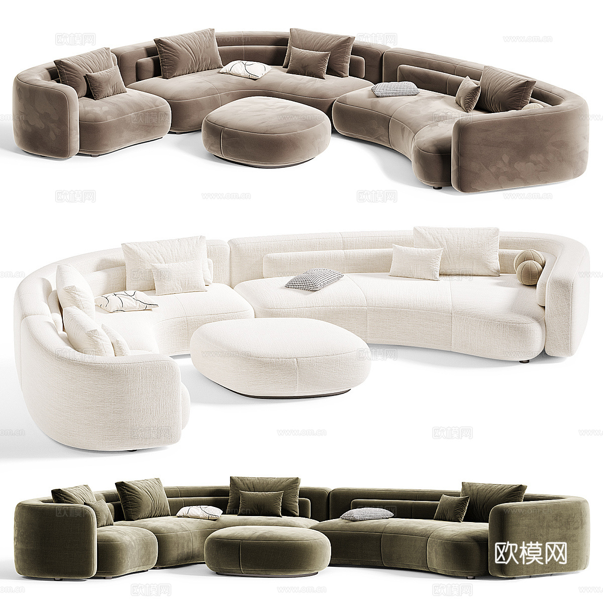 现代意式 Minotti Corner Bezier 沙发3d模型下载（渲染图3）