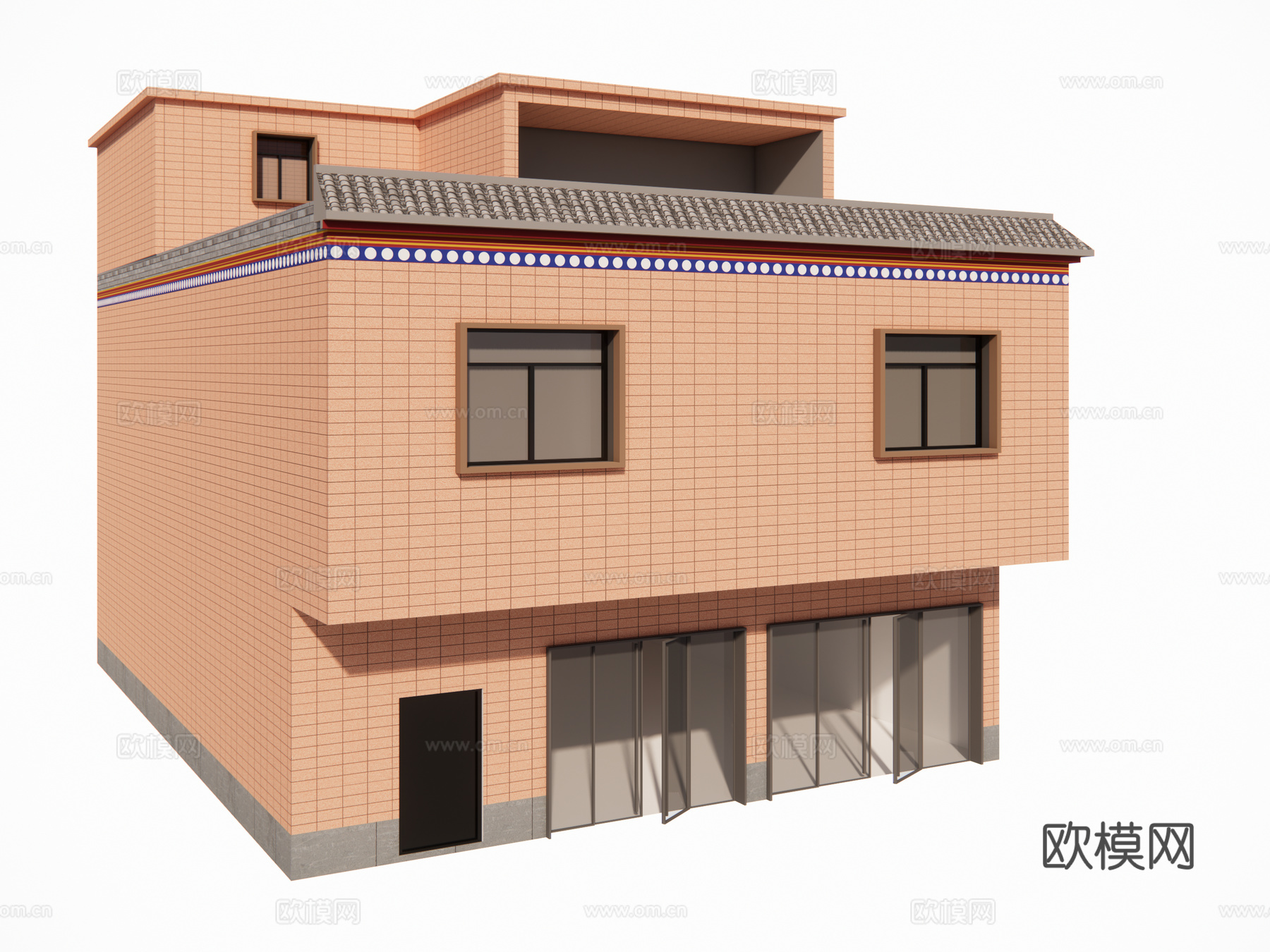 村镇居民楼民宅现代多层住宅自建房su模型