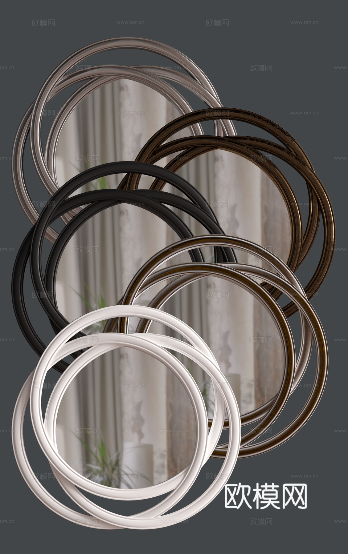 欧式古典镜子 装饰镜 卫浴镜 梳妆镜 挂镜 墙镜 欧式镜3d模型