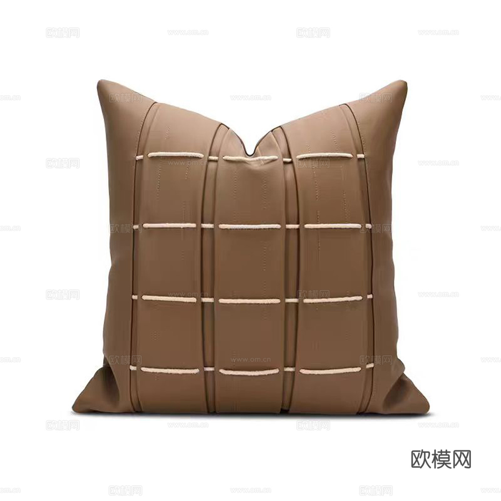 现代抱枕 枕头 皮革抱枕 拼接抱枕