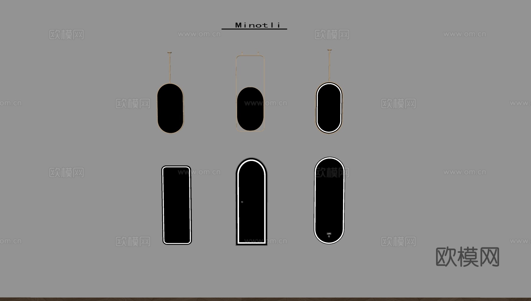 穿衣镜化妆镜 全身镜装饰镜子su模型