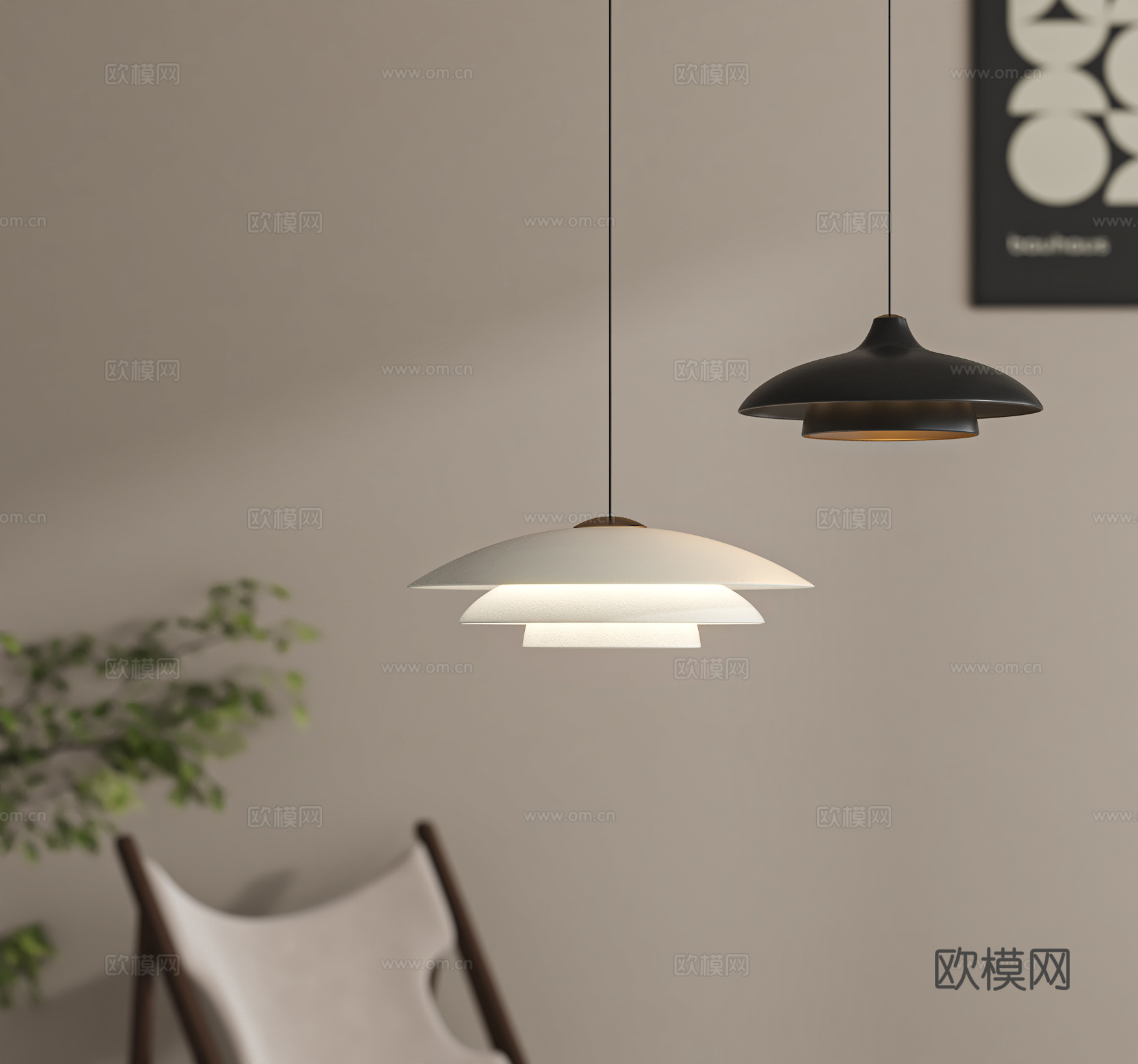 现代轻奢吊灯 餐厅吊灯 床头小吊灯su模型