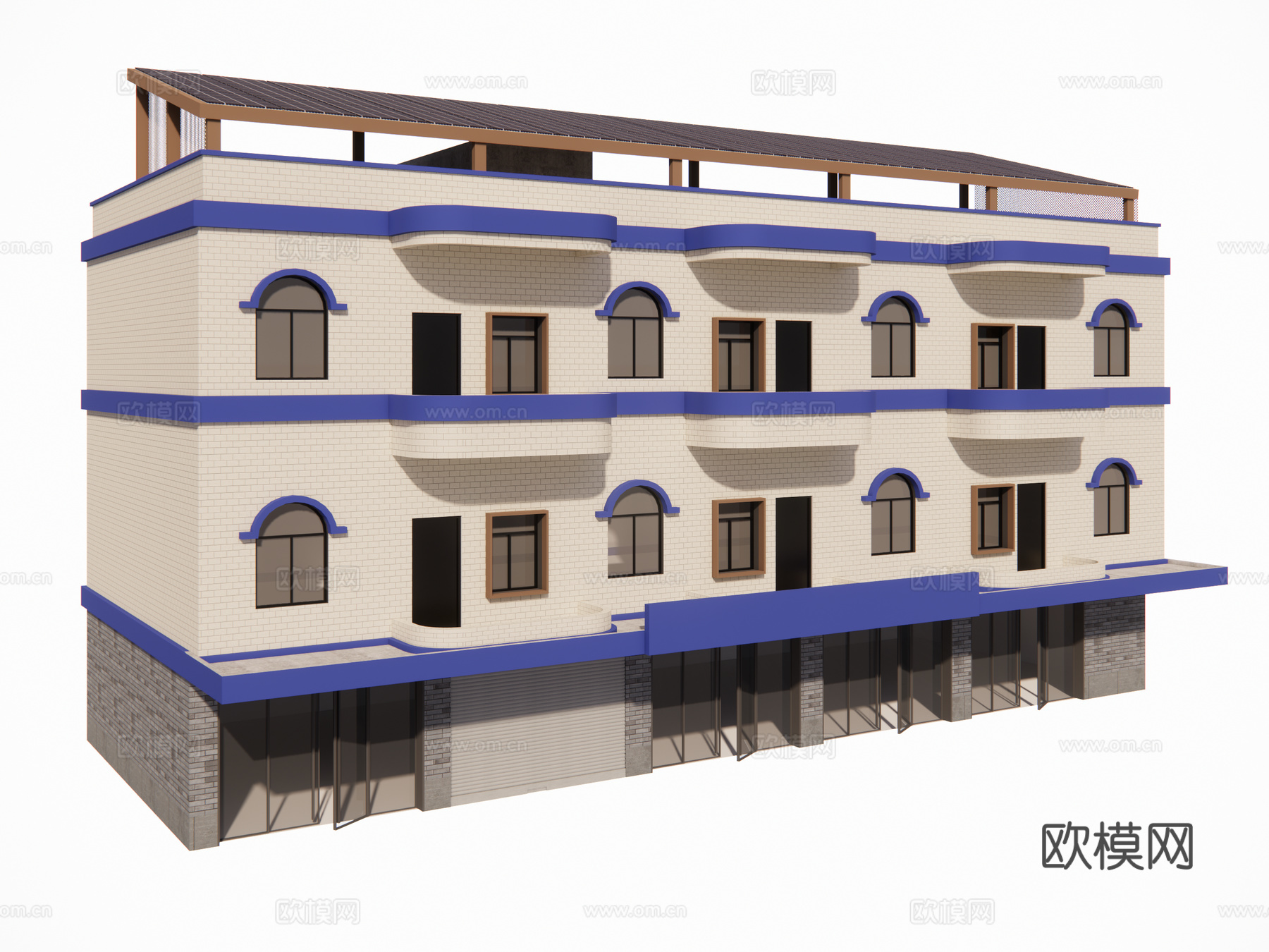 村镇居民楼民宅现代多层住宅自建房su模型
