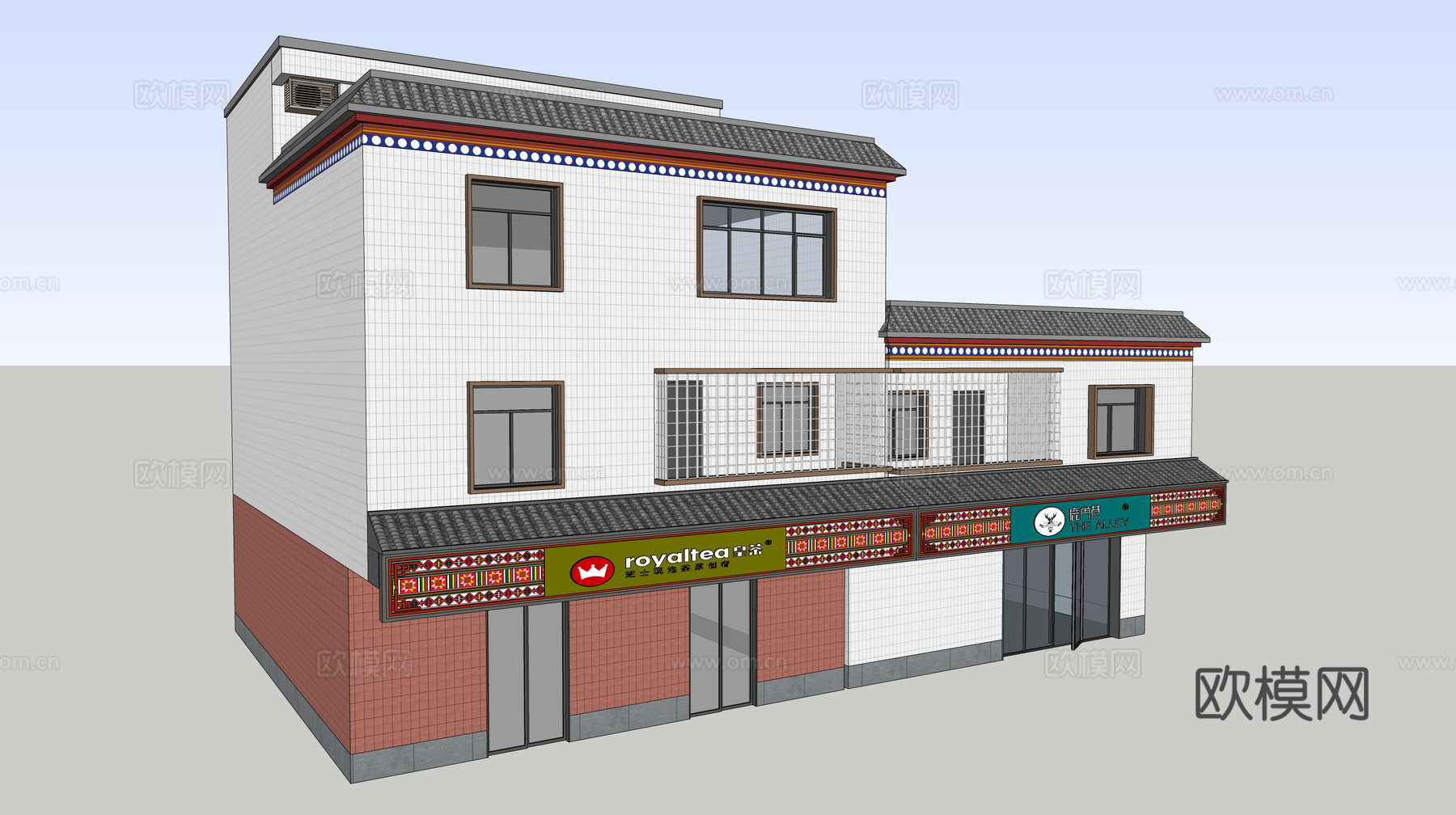 村镇居民楼民宅现代多层住宅自建房su模型