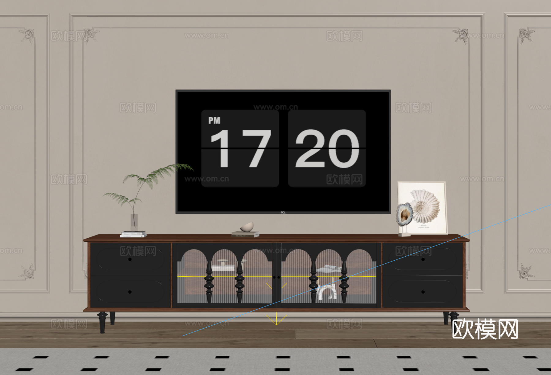 法式复古电视柜su模型