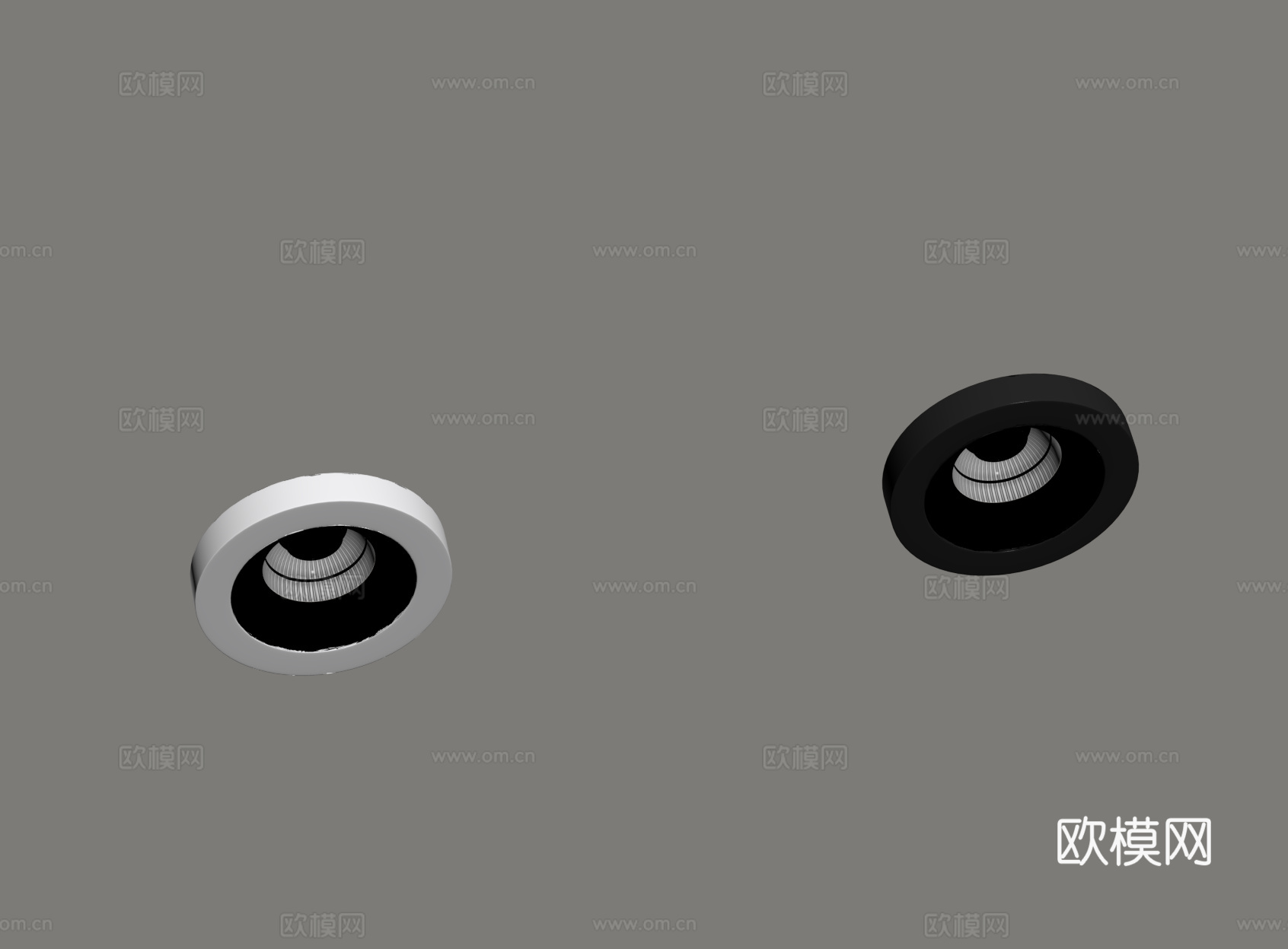 现代明装筒灯su模型