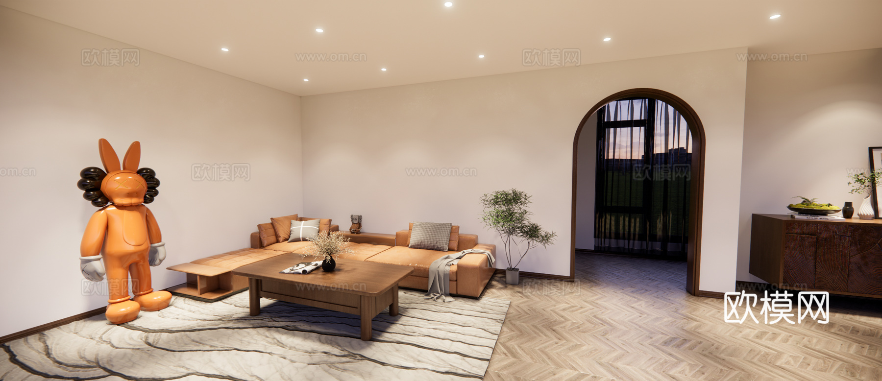 房间  沙发 茶几su模型