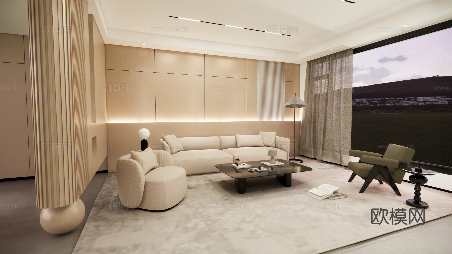 客厅 沙发 现代简约su模型