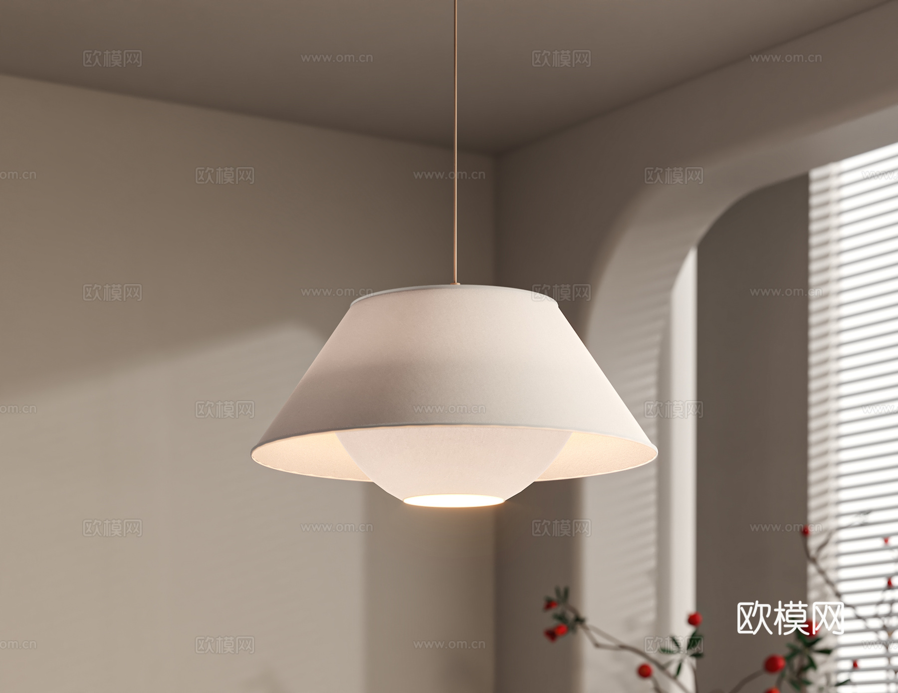 现代侘寂吊灯 餐厅吊灯 床头小吊灯su模型