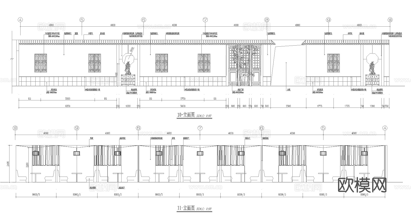 最新15套 茶楼 施工图合集cad施工图