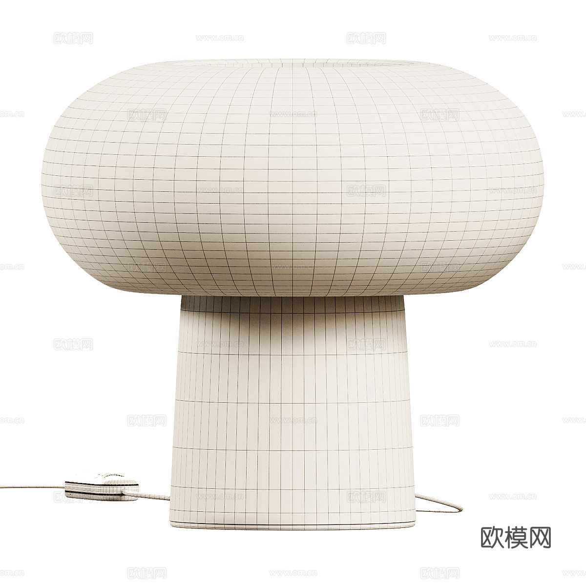 现代意式透光石玻璃台灯3d模型下载（渲染图3）