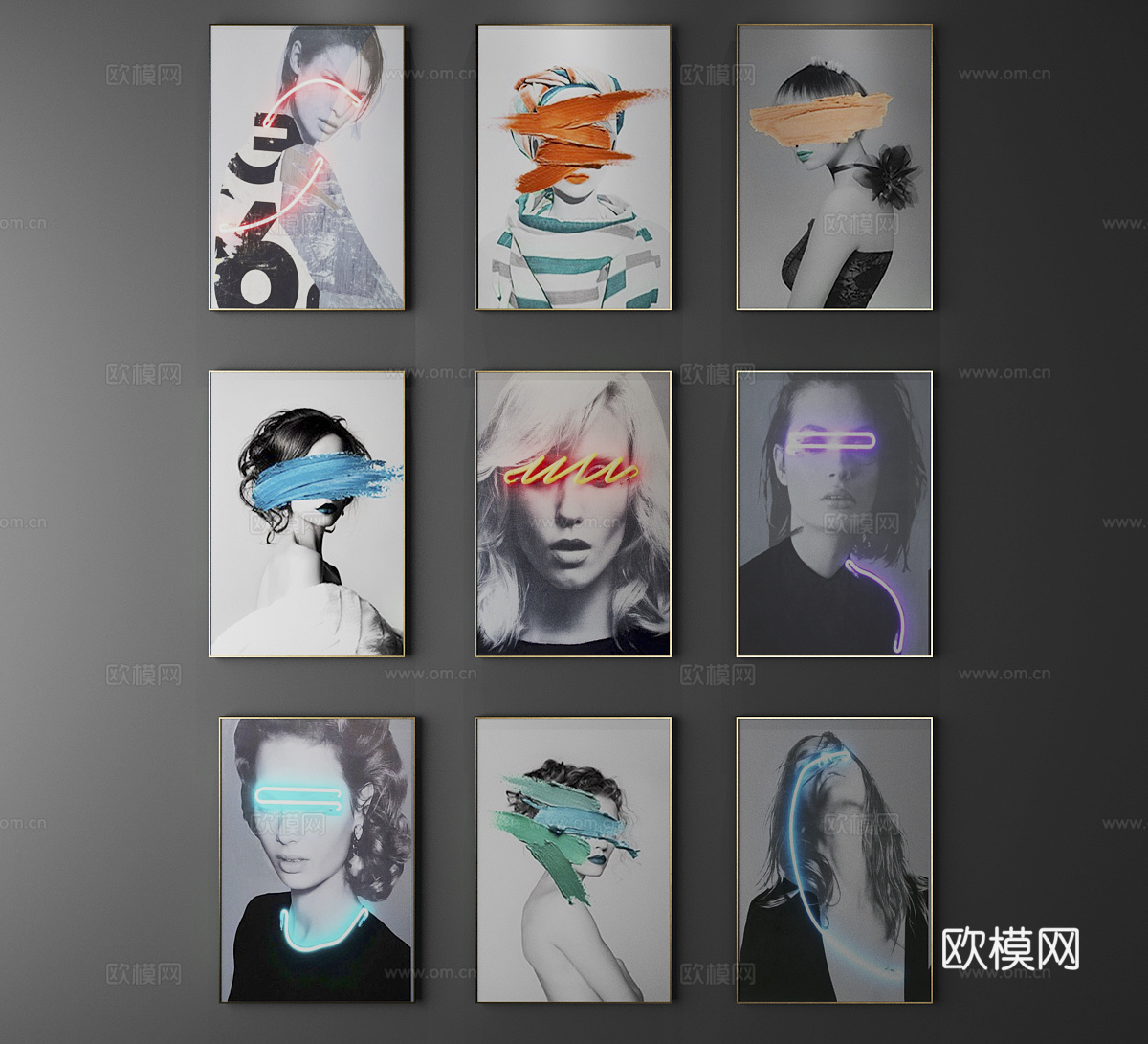 后现代装饰画3d模型下载