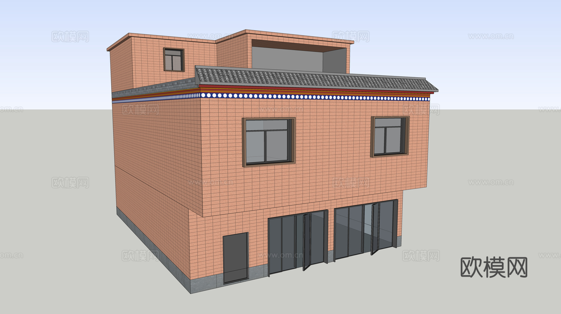 村镇居民楼民宅现代多层住宅自建房su模型