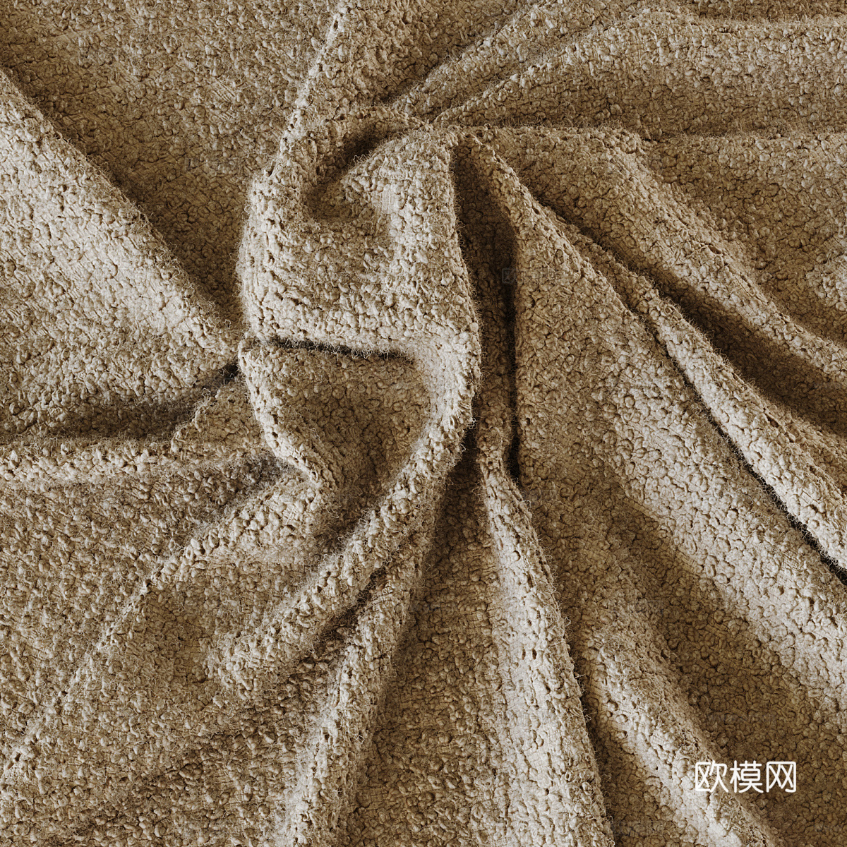 现代侘寂羊毛毛圈布艺材质3d模型下载（渲染图1）