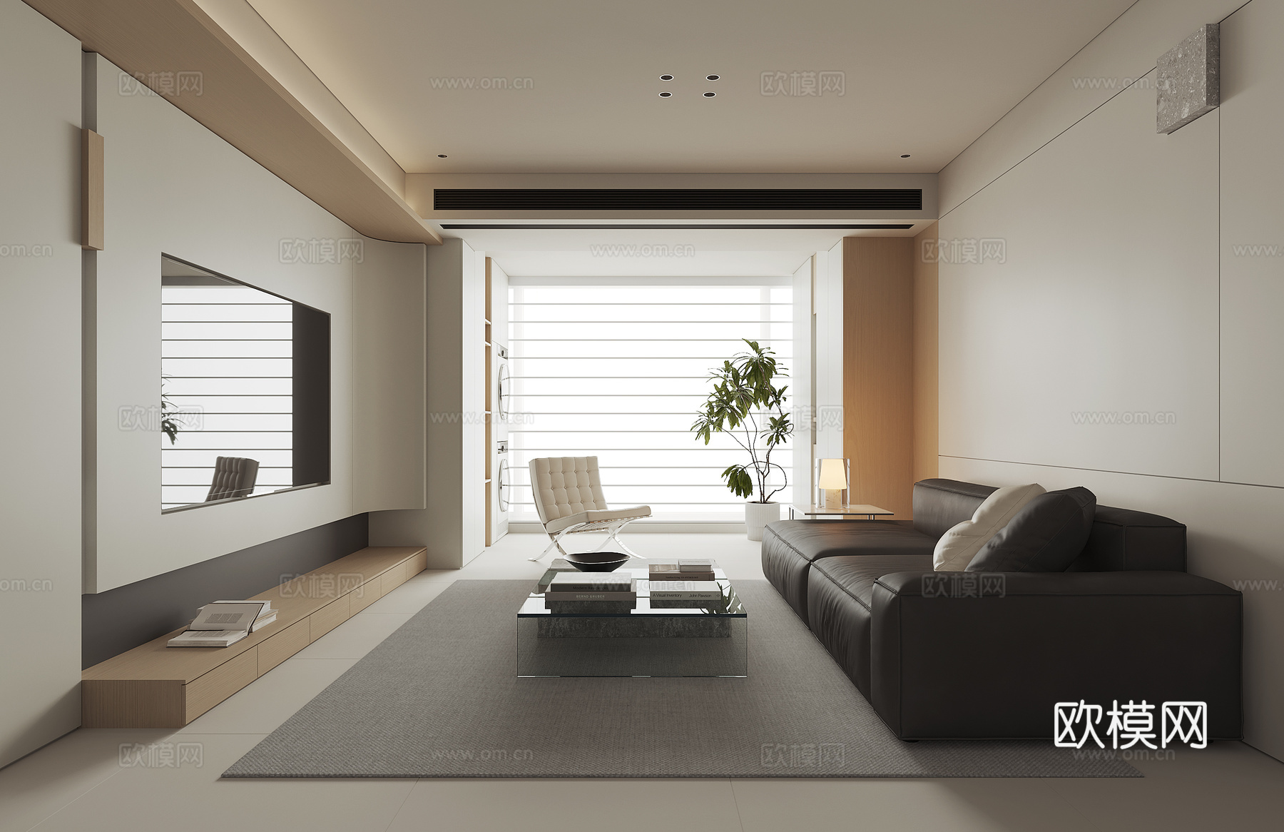 现代家居客厅3d模型下载