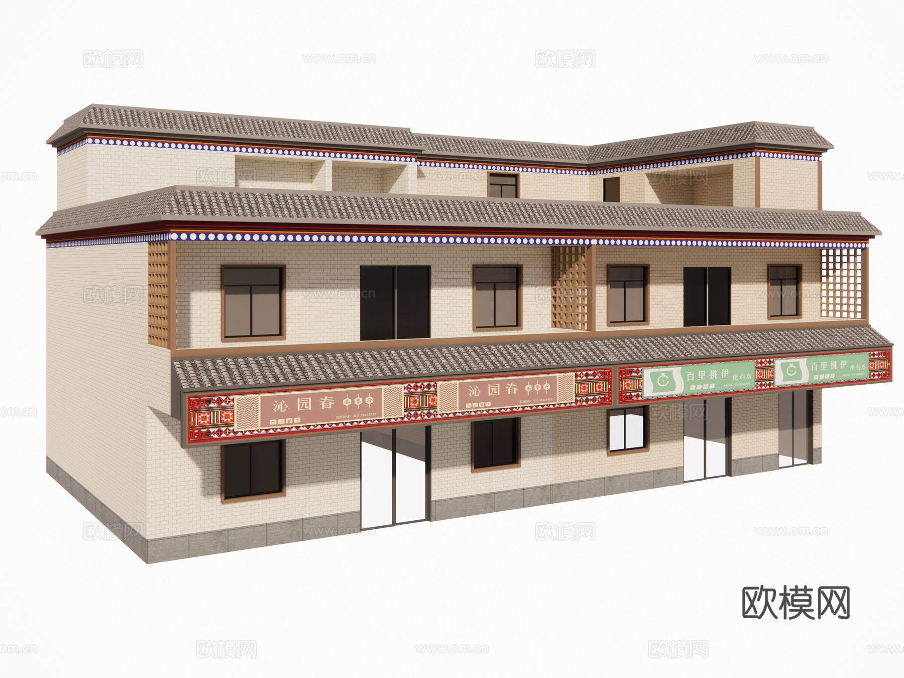 村镇居民楼民宅现代多层住宅自建房su模型