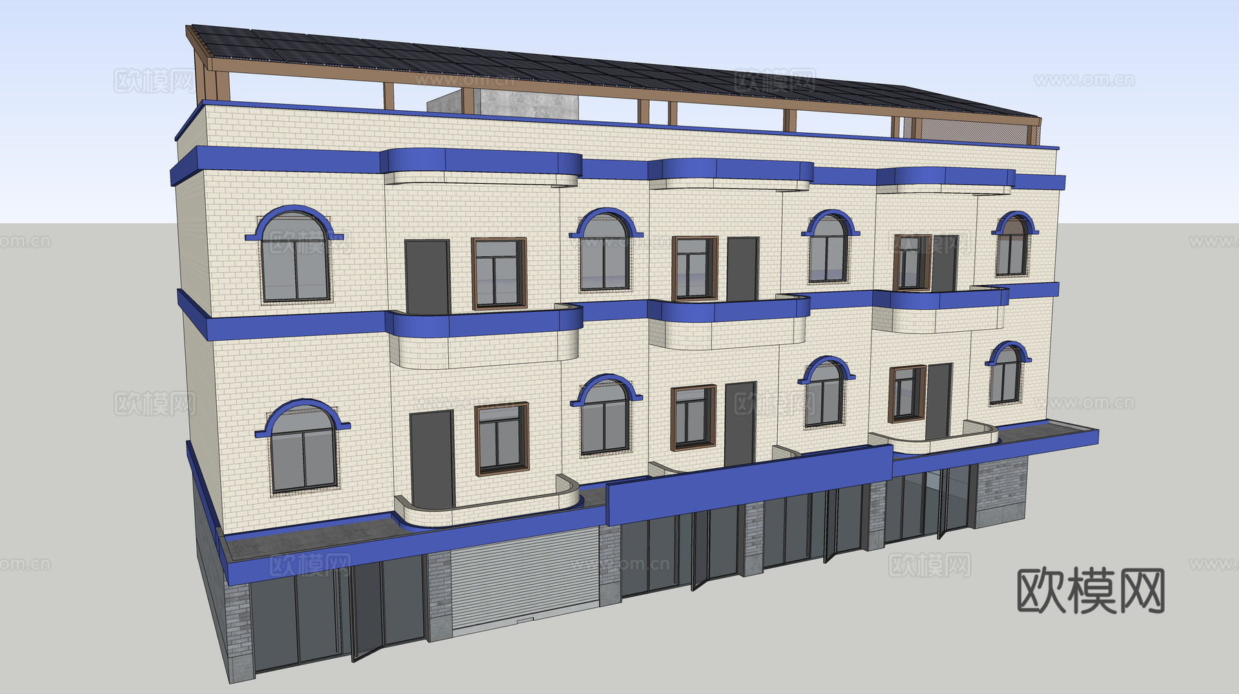 村镇居民楼民宅现代多层住宅自建房su模型