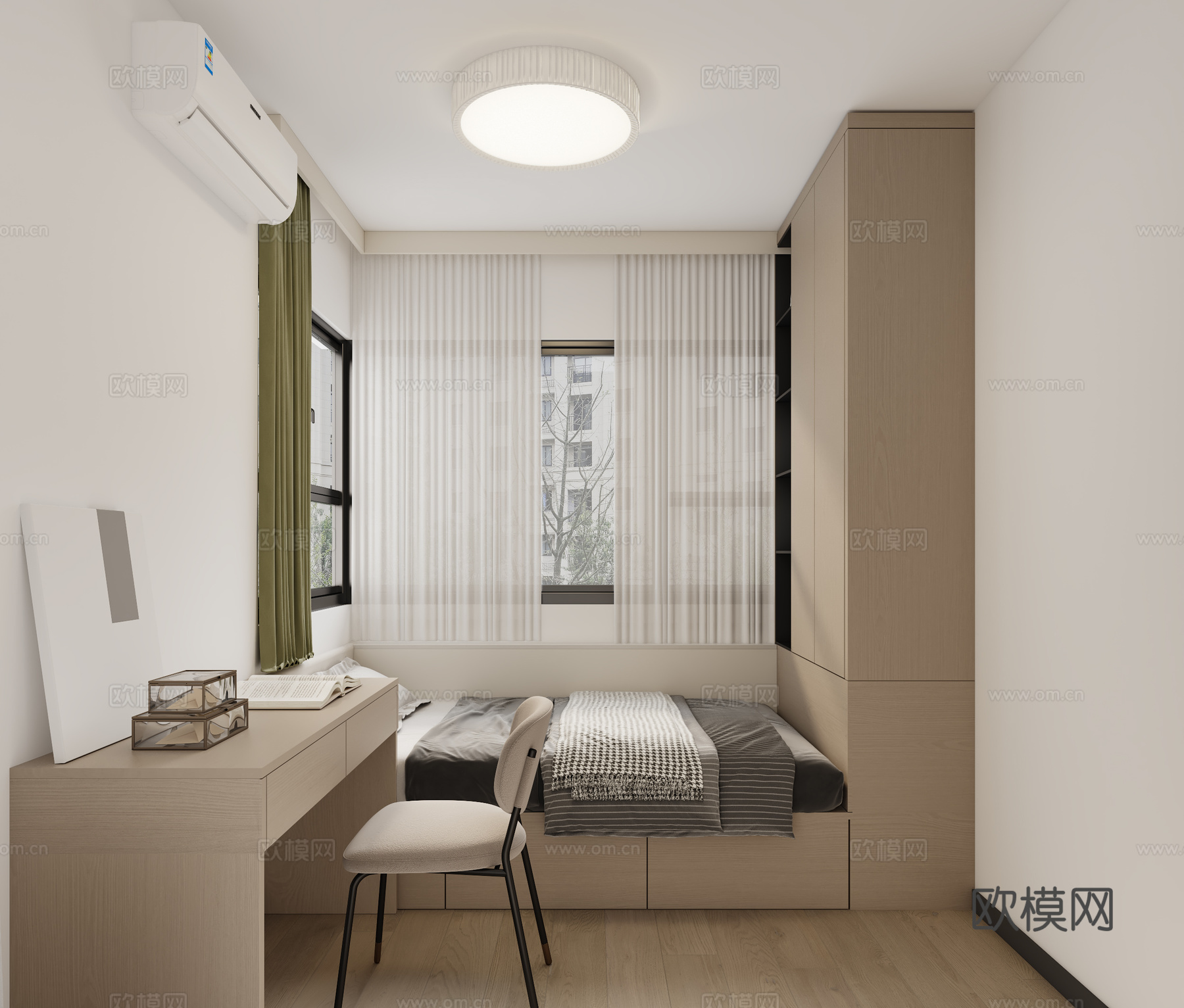 现代风卧室3d模型