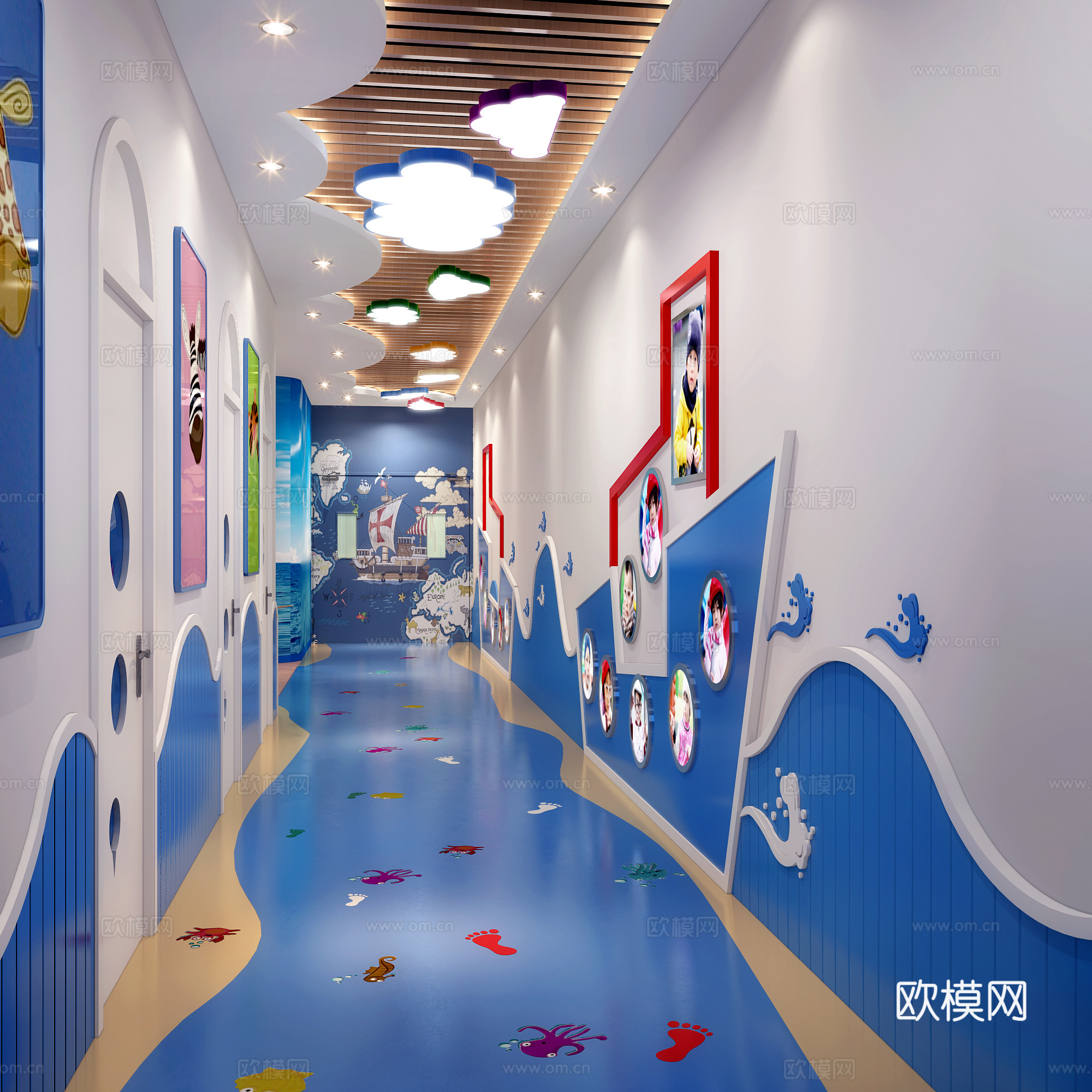 现代商场儿童卡通过道3d模型下载（渲染图2）