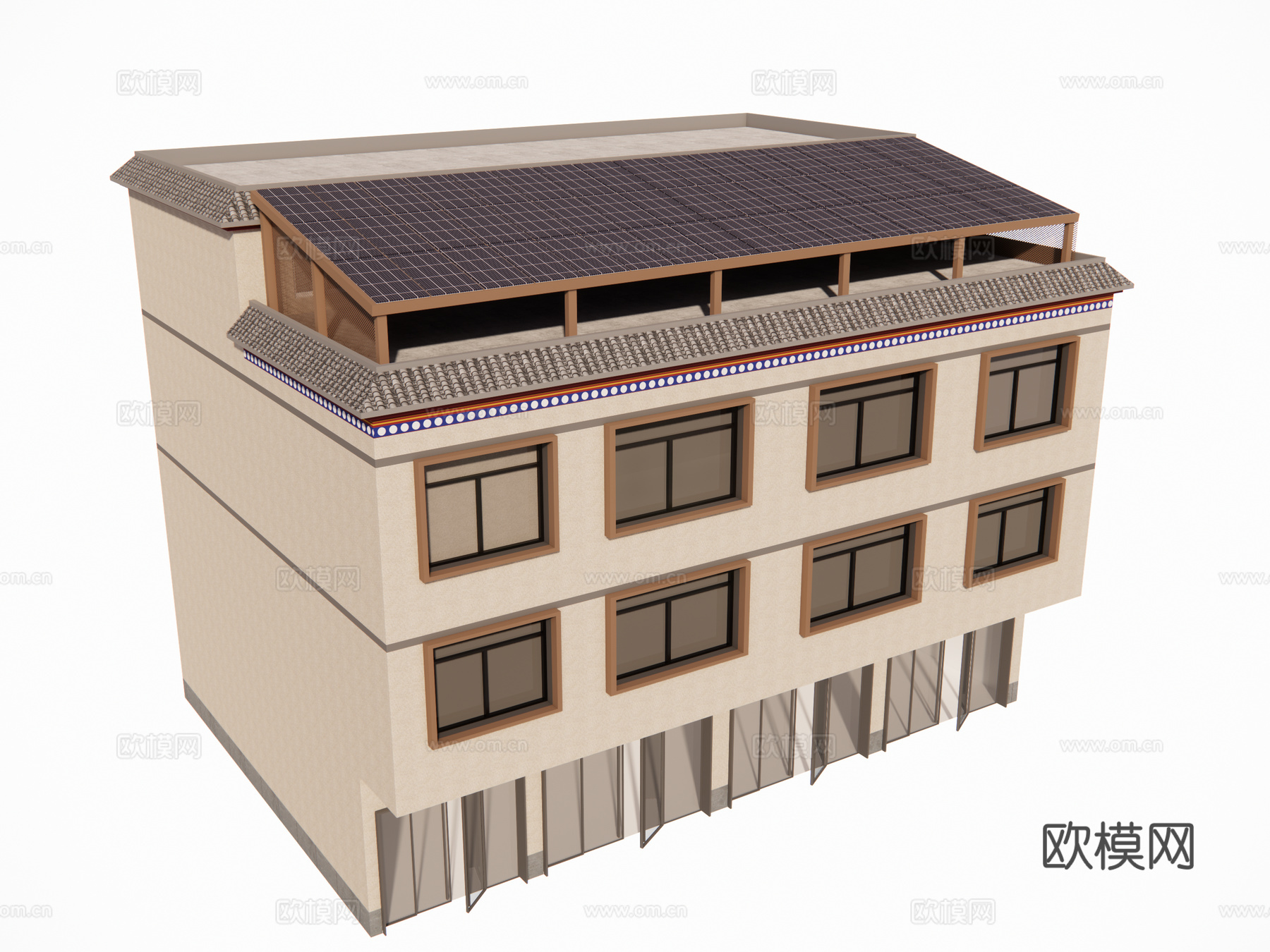 村镇居民楼民宅现代多层住宅自建房su模型