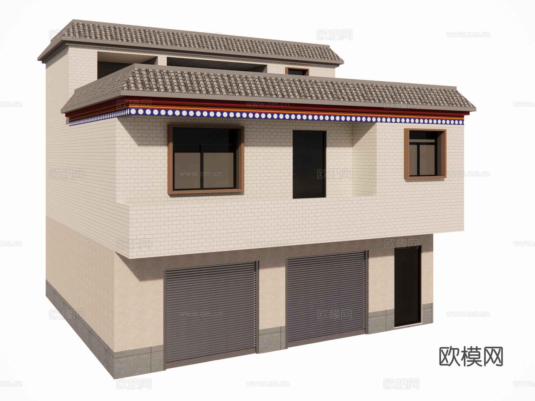 村镇居民楼民宅现代多层住宅自建房su模型