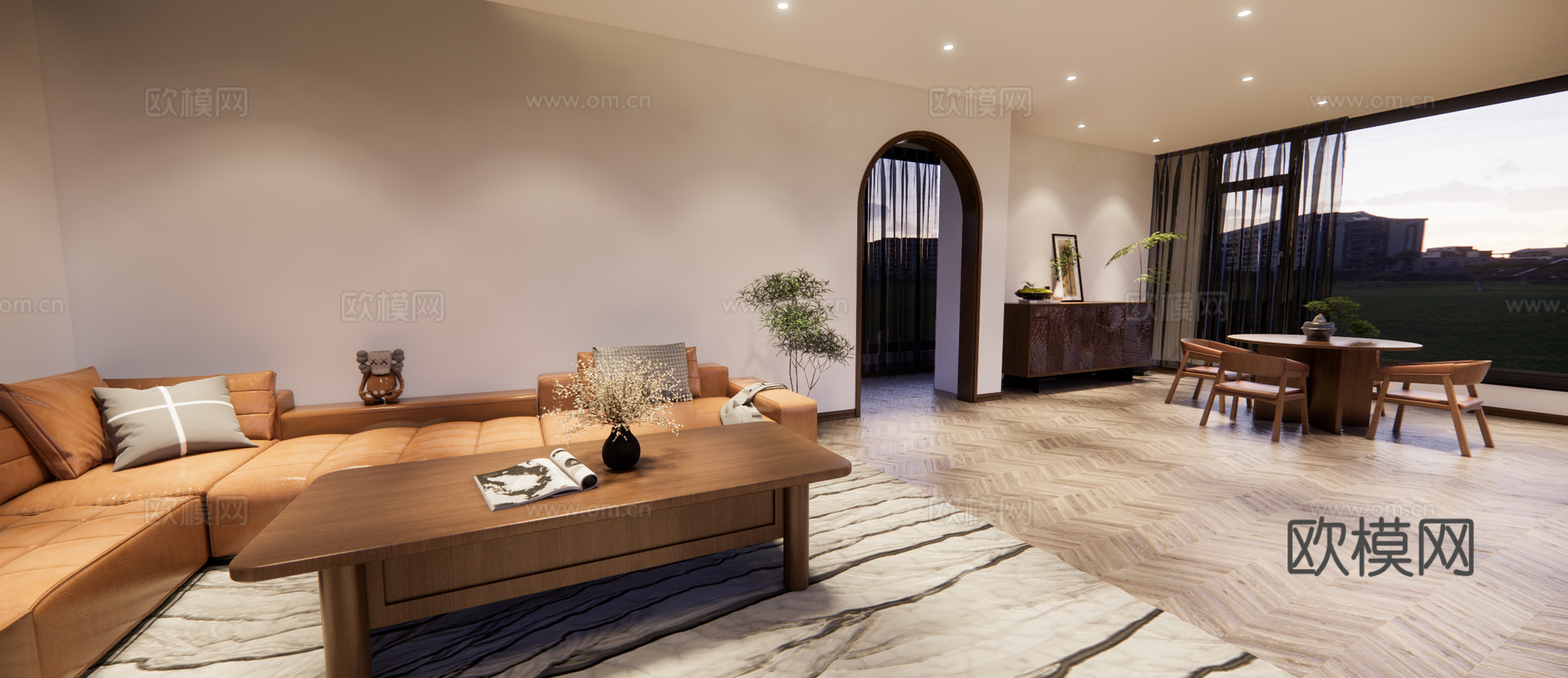 房间  沙发 茶几su模型