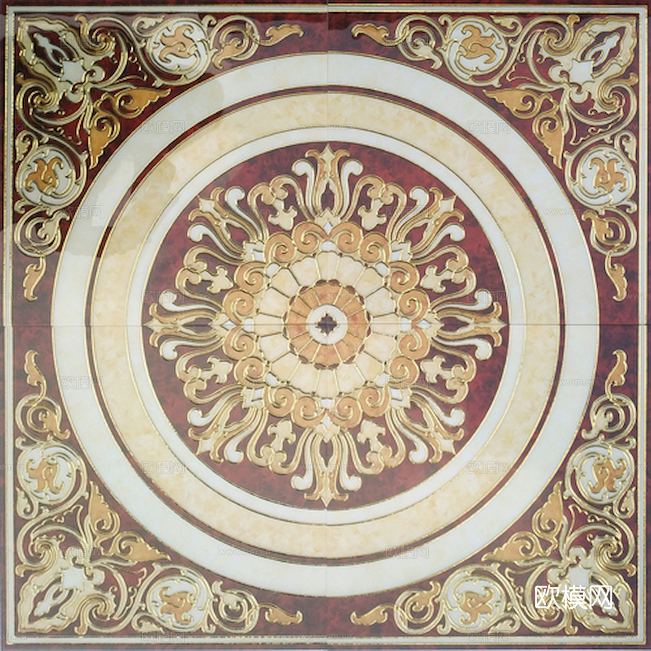 石材拼花 大理石拼花地面 瓷砖拼花 别墅庭院进门玄关地面拼花