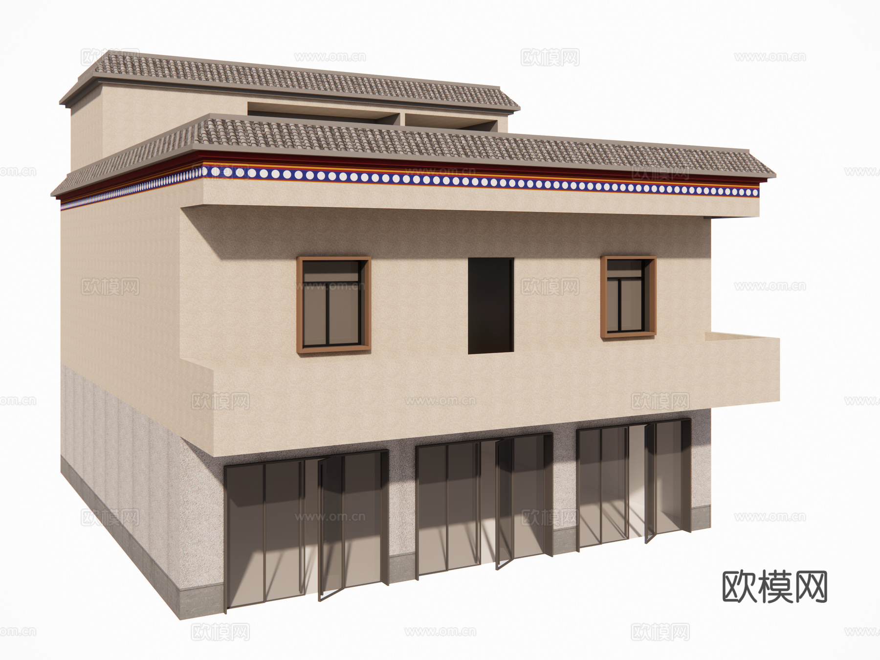 村镇居民楼民宅现代多层住宅自建房su模型