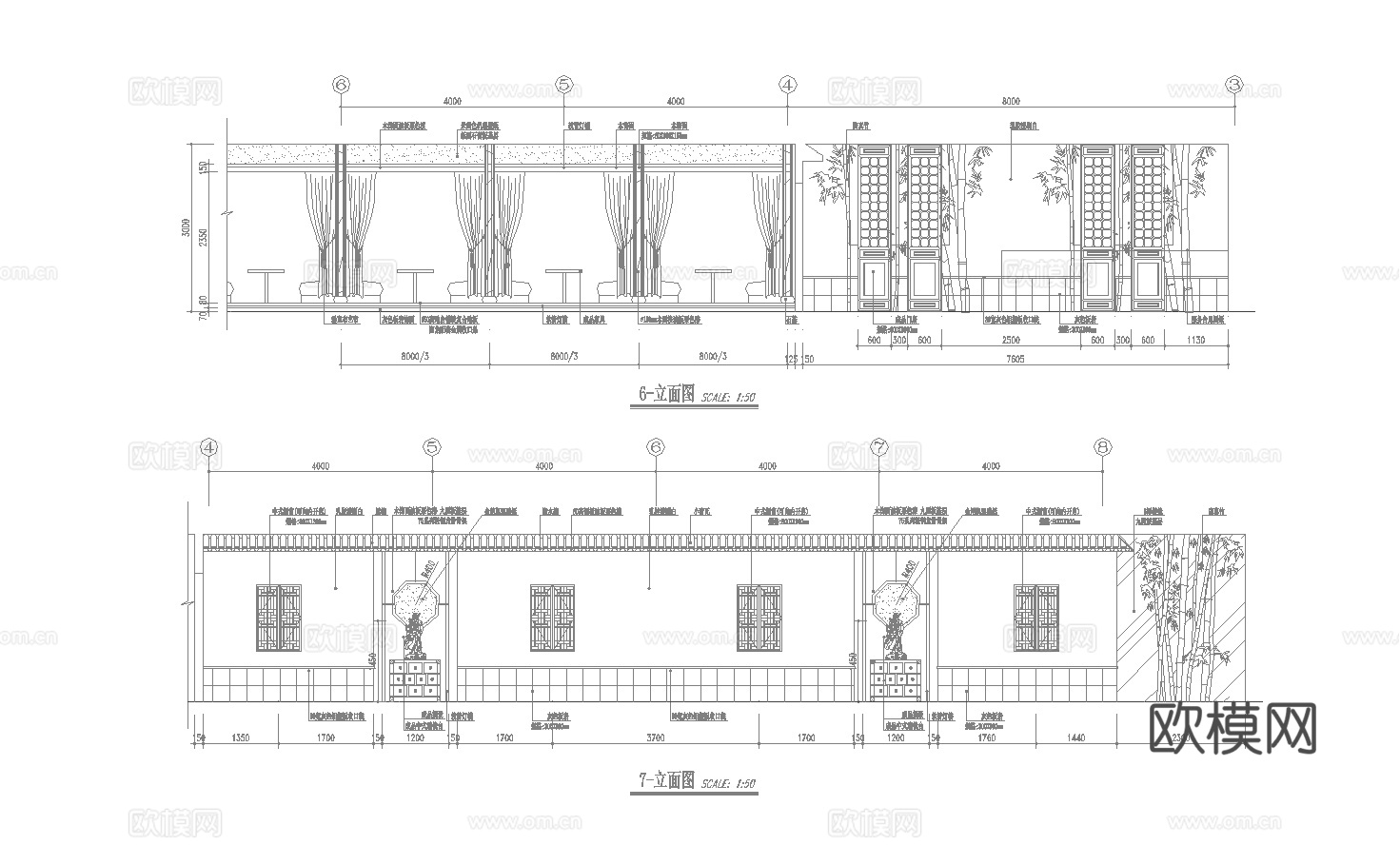最新15套 茶楼 施工图合集cad施工图