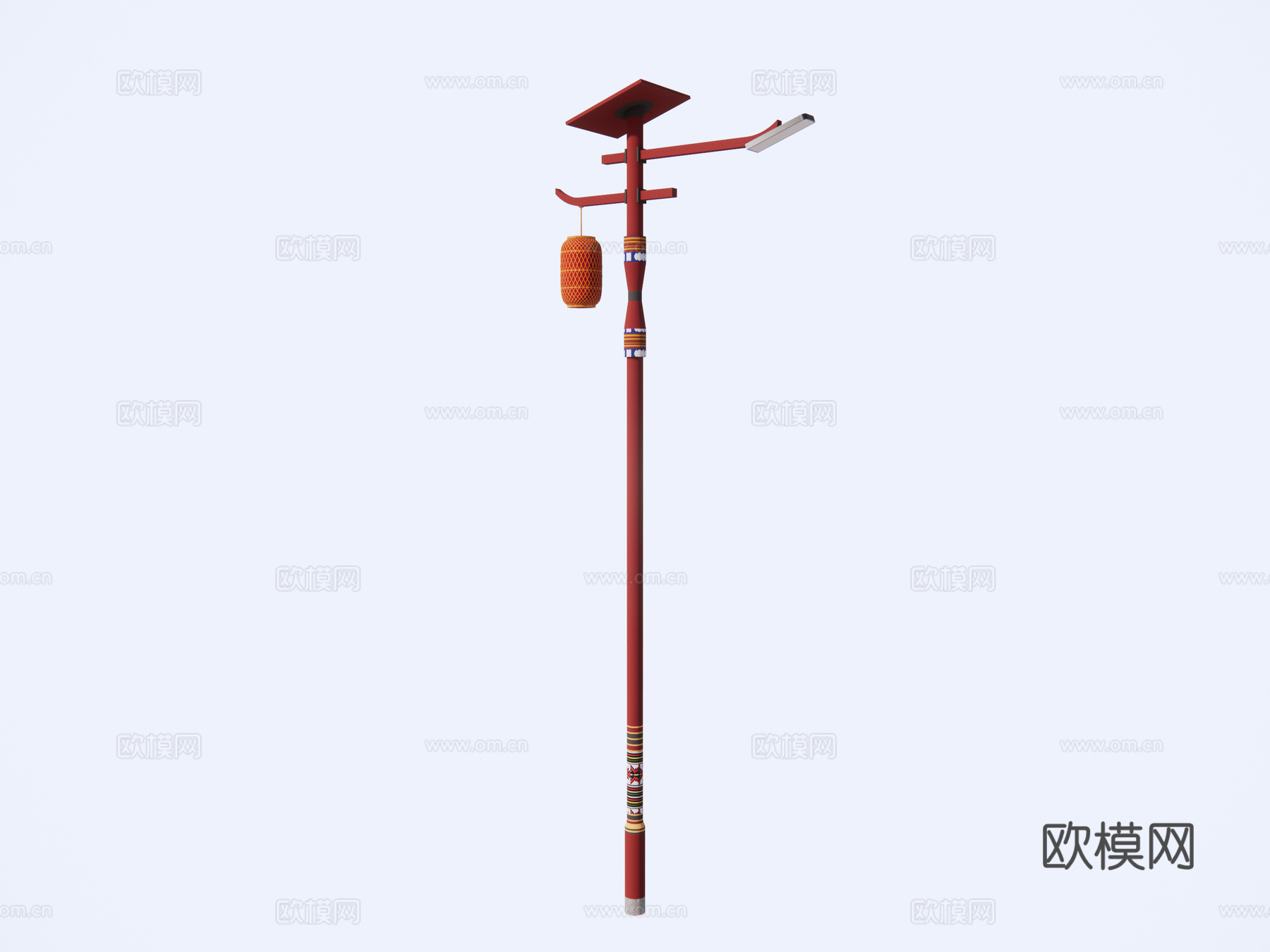 村镇民族风路灯su模型