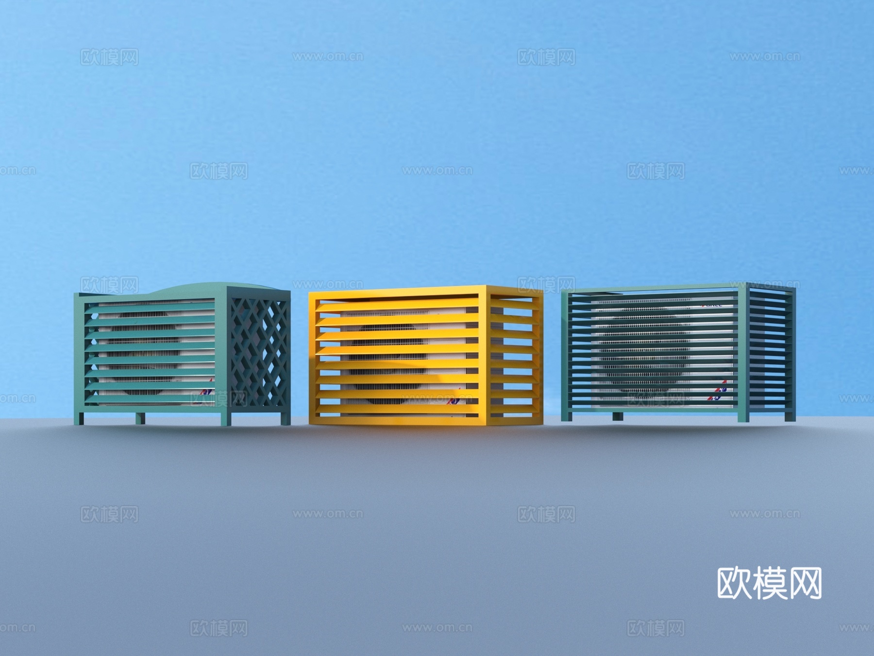 空调架 空调外机 格栅装饰3d模型下载（渲染图1）