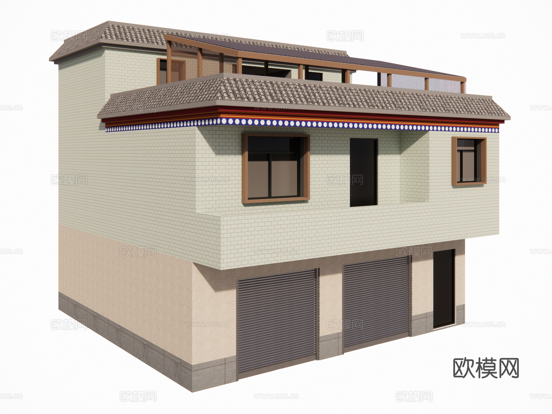 村镇居民楼民宅现代多层住宅自建房su模型