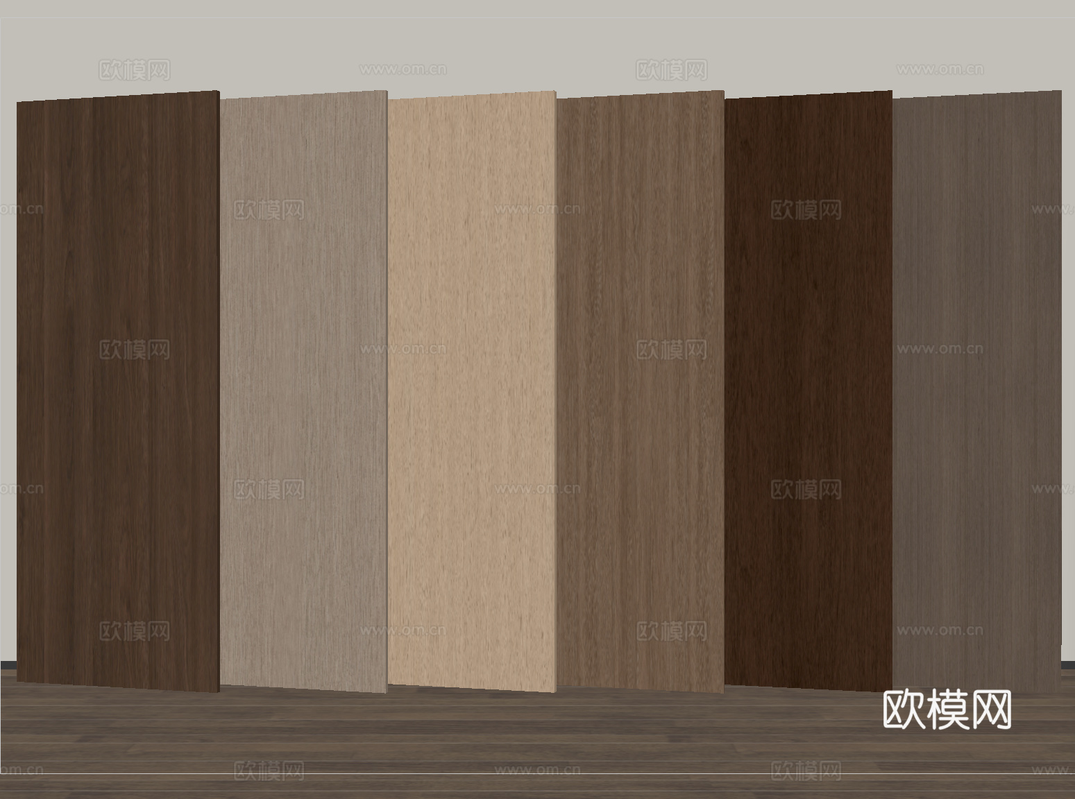 现代护墙板 木饰面护墙板 木饰面背景墙su模型