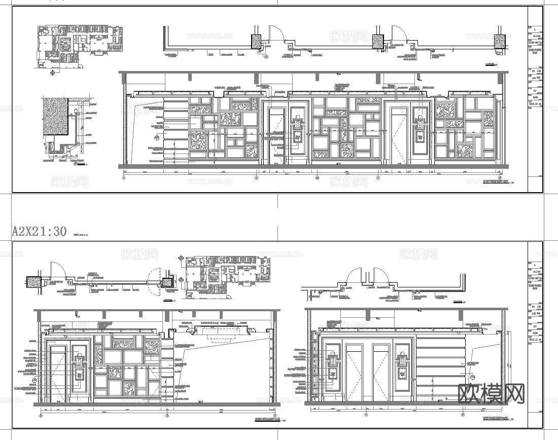 最新2套全套 酒吧 KTV 施工图 效果图合集cad施工图