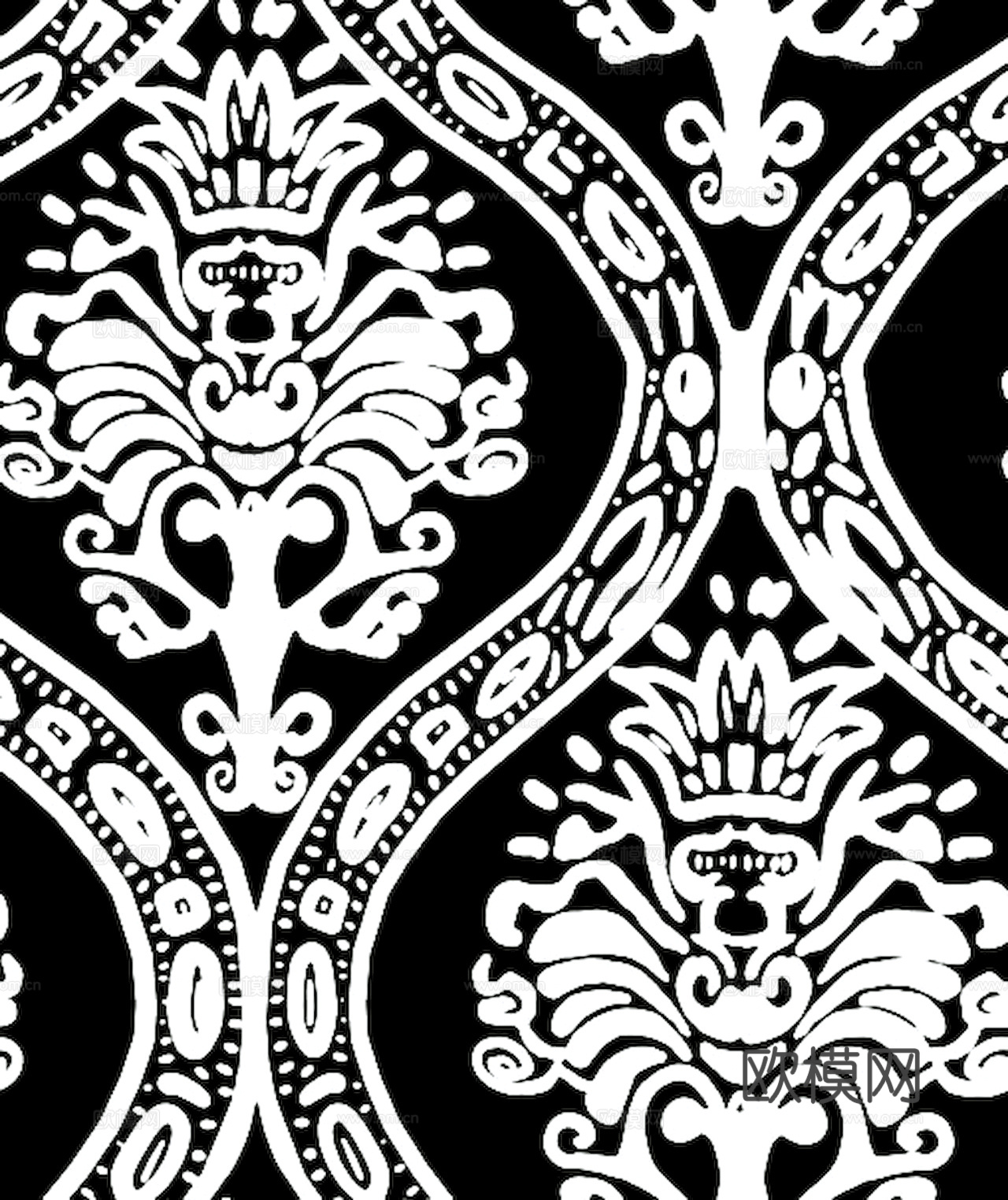 黑白凹凸 高光遮罩 通道 花纹纹理 装饰线条 纹理 墙绘图案