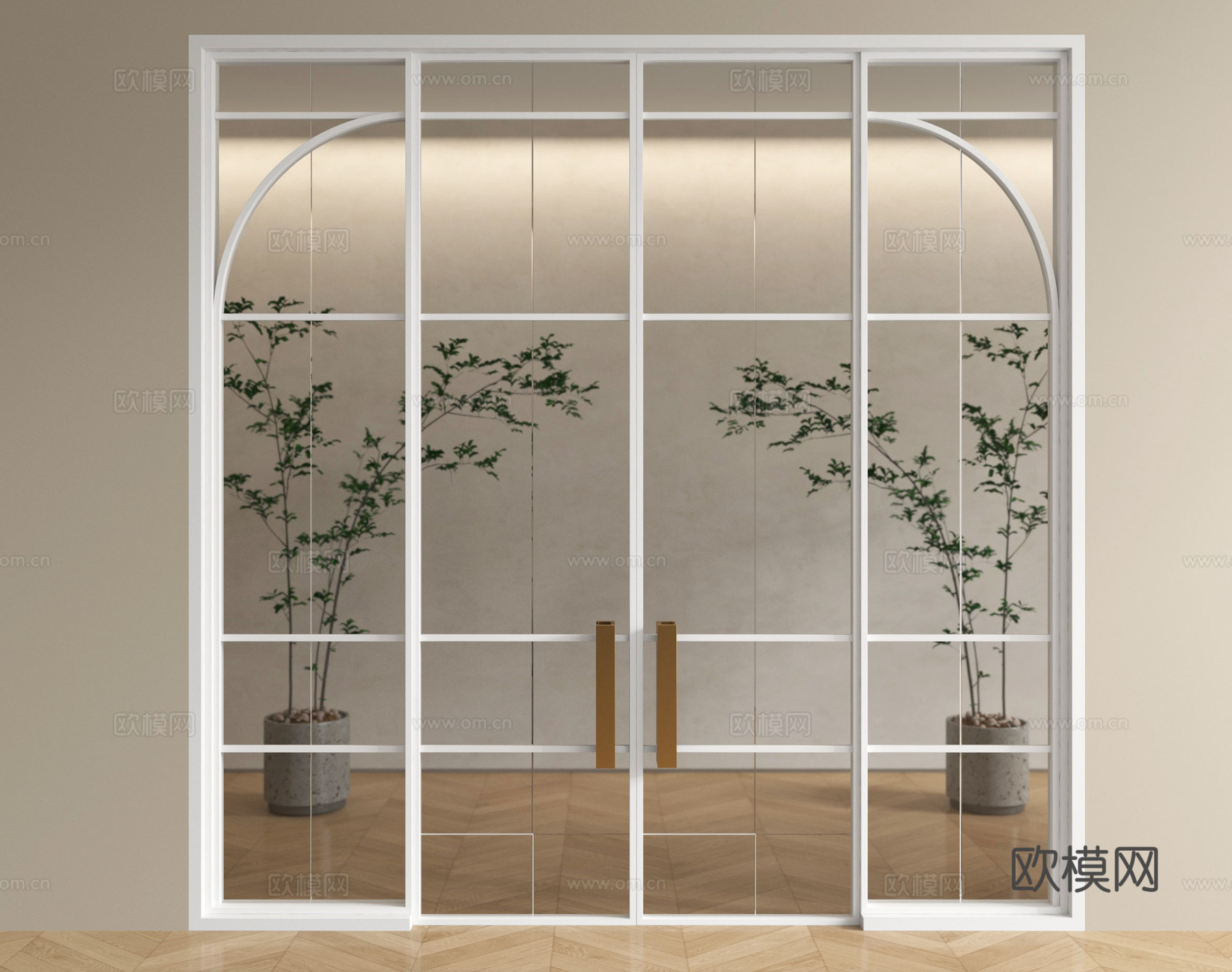 法式推拉门 玻璃推拉门 厨卫门 阳台门su模型