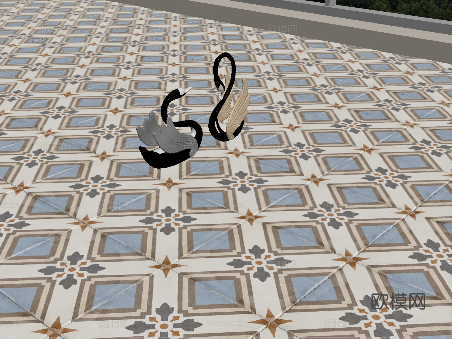 复古砖花砖 地砖 仿古砖su模型