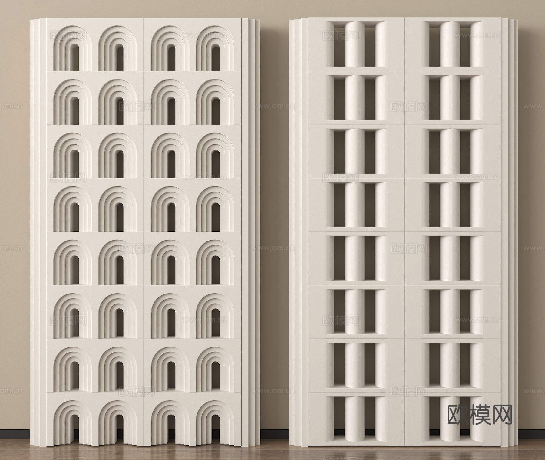 现代水泥砖隔断 镂空水泥砖隔断 空心砖 镂空砖su模型