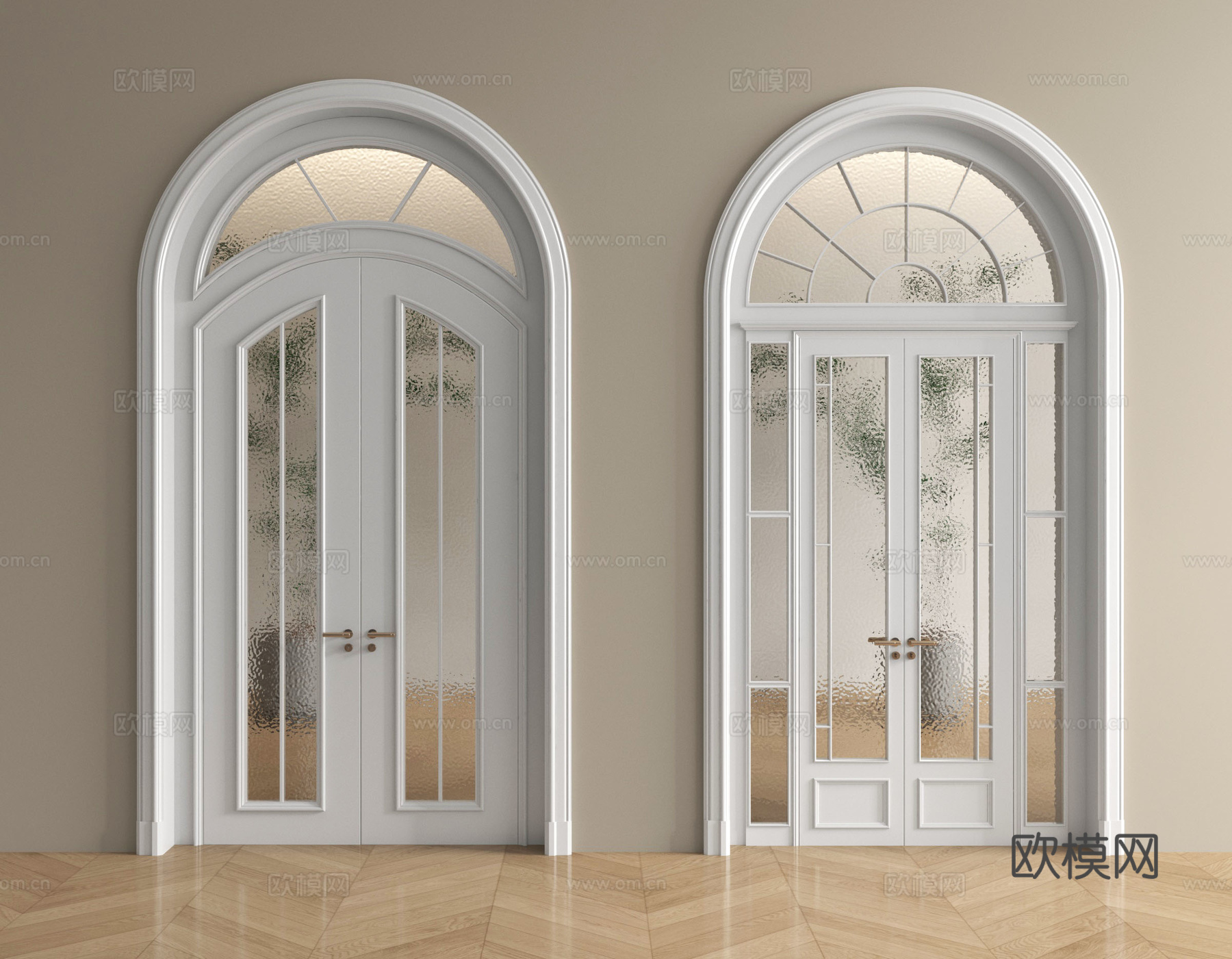 法式玻璃门 双开门 圆弧门 厨卫门 阳台门su模型
