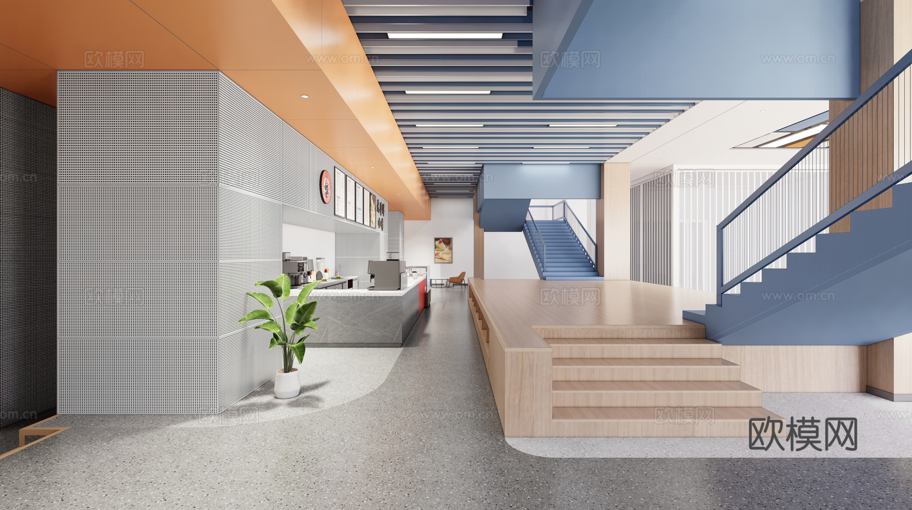 现代入口大厅  大堂  接待台su模型