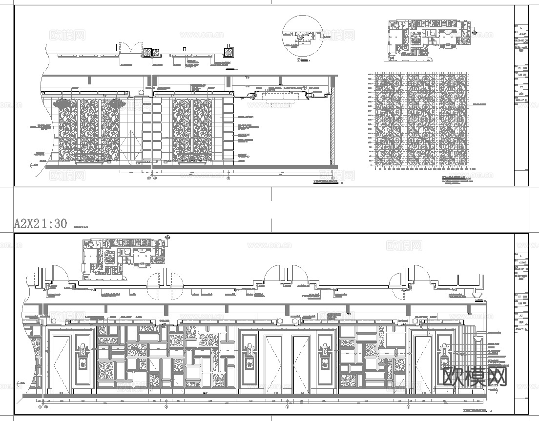 最新2套全套 酒吧 KTV 施工图 效果图合集cad施工图