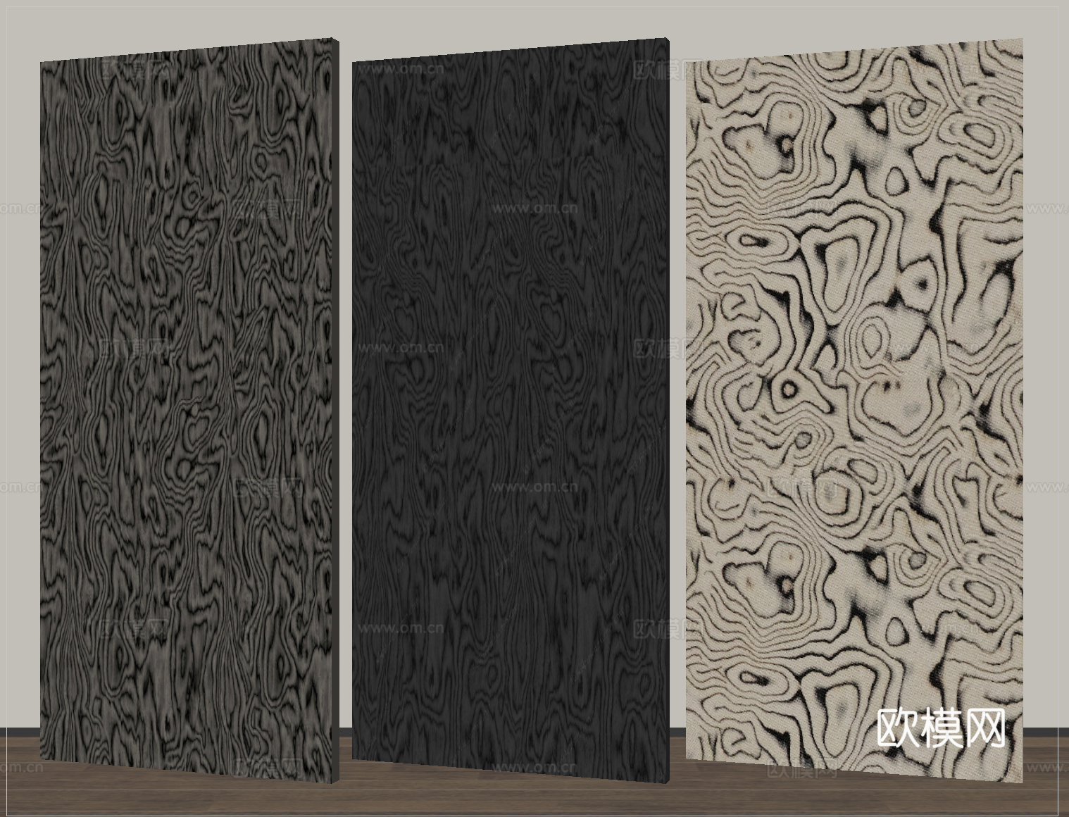 意式护墙板 木饰面护墙板 木饰面背景墙su模型