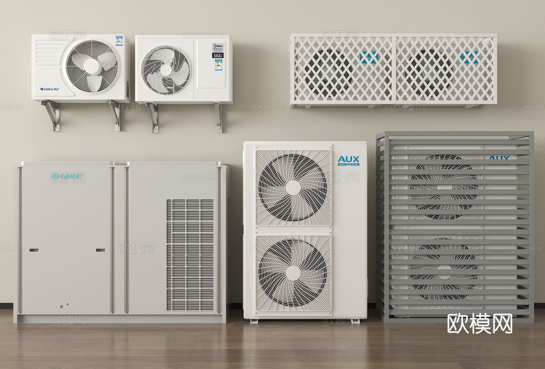 现代空调外机 空调压缩机 外机保护罩su模型